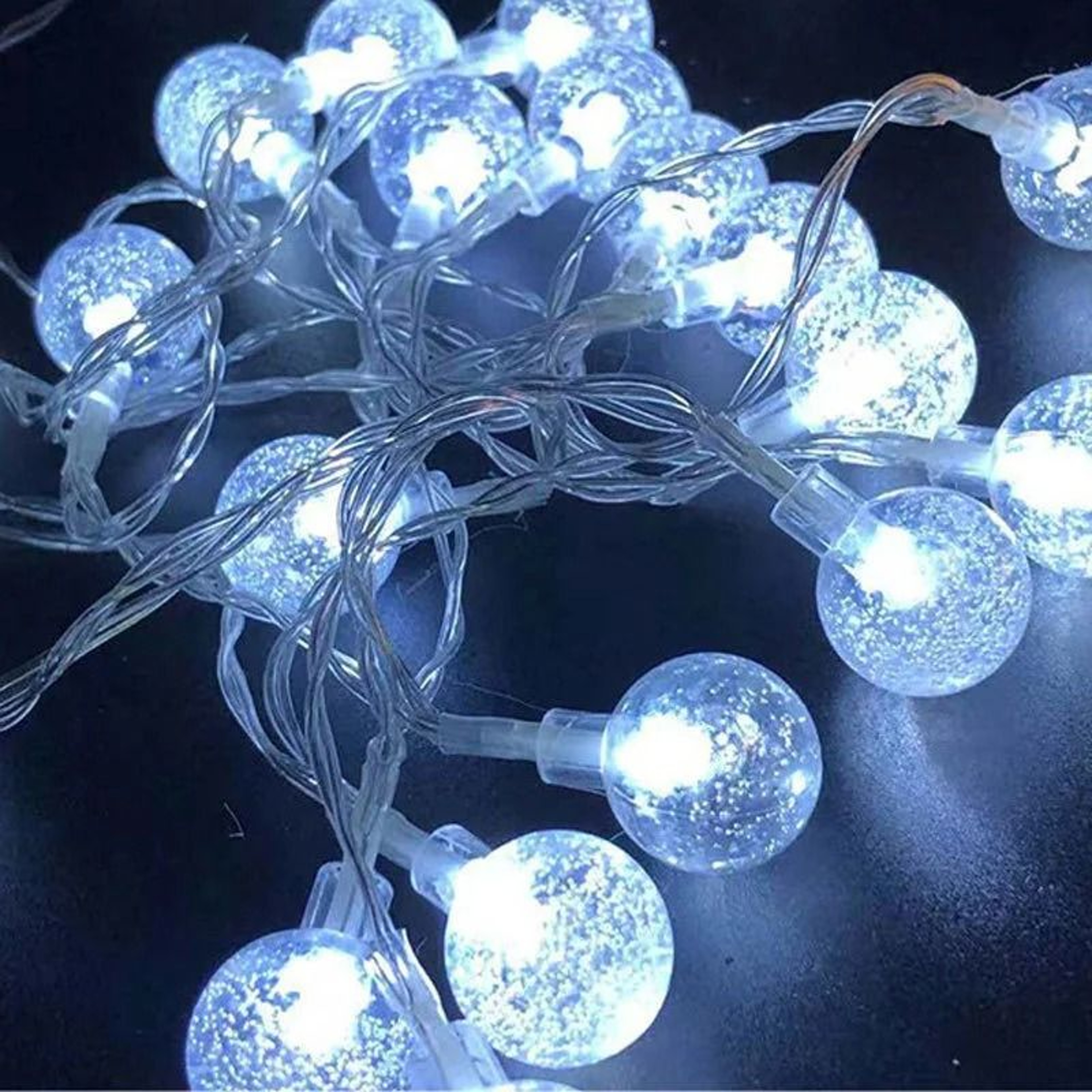Golden Glow LED Bubble Ball String Lights Battery Powered Fairy Garland 3
