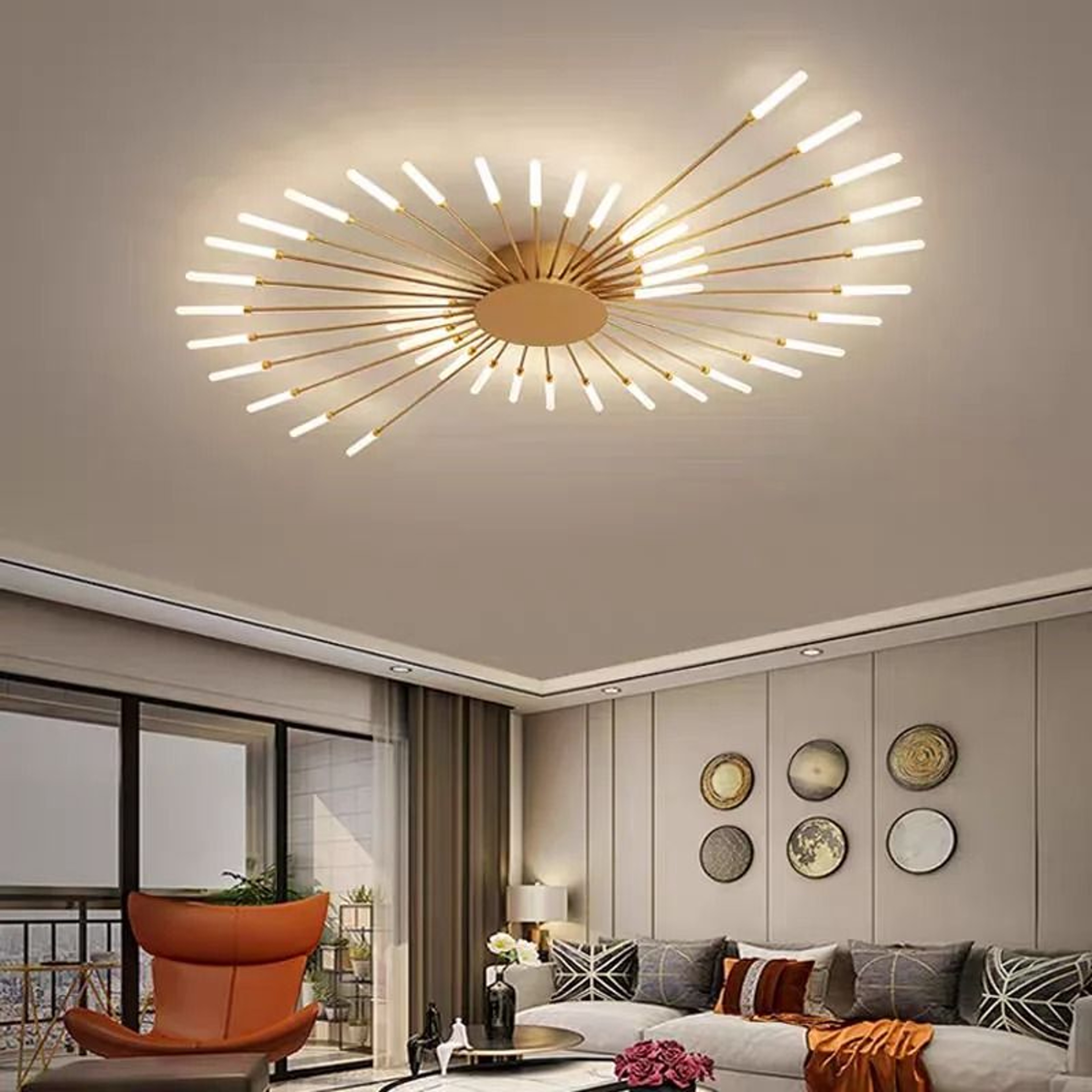 Nordic Flower LED Ceiling Light Modern Sputnik Chandelier 0