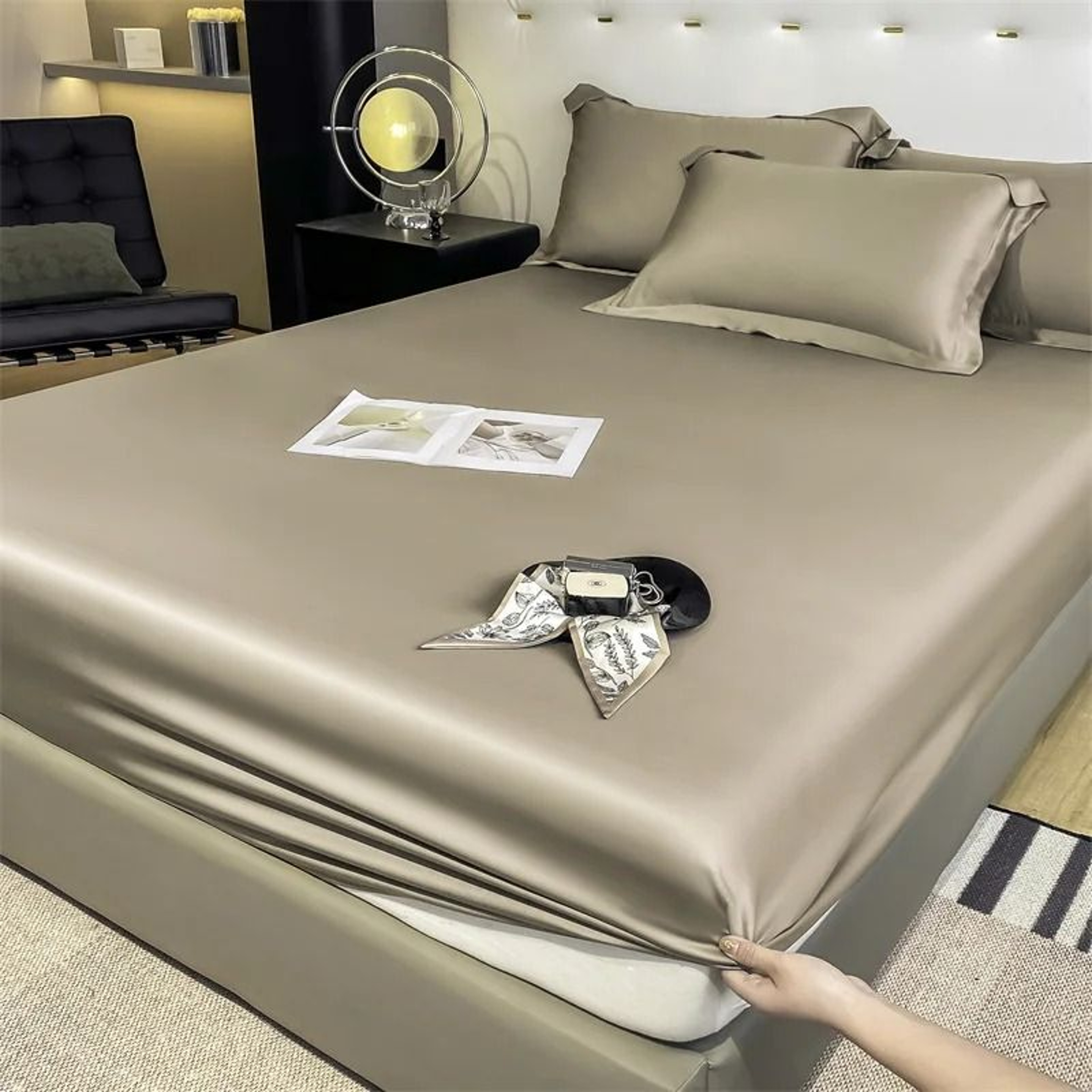 Mulberry Silk Fitted Sheet Soft Elastic Silk Mattress Cover 5