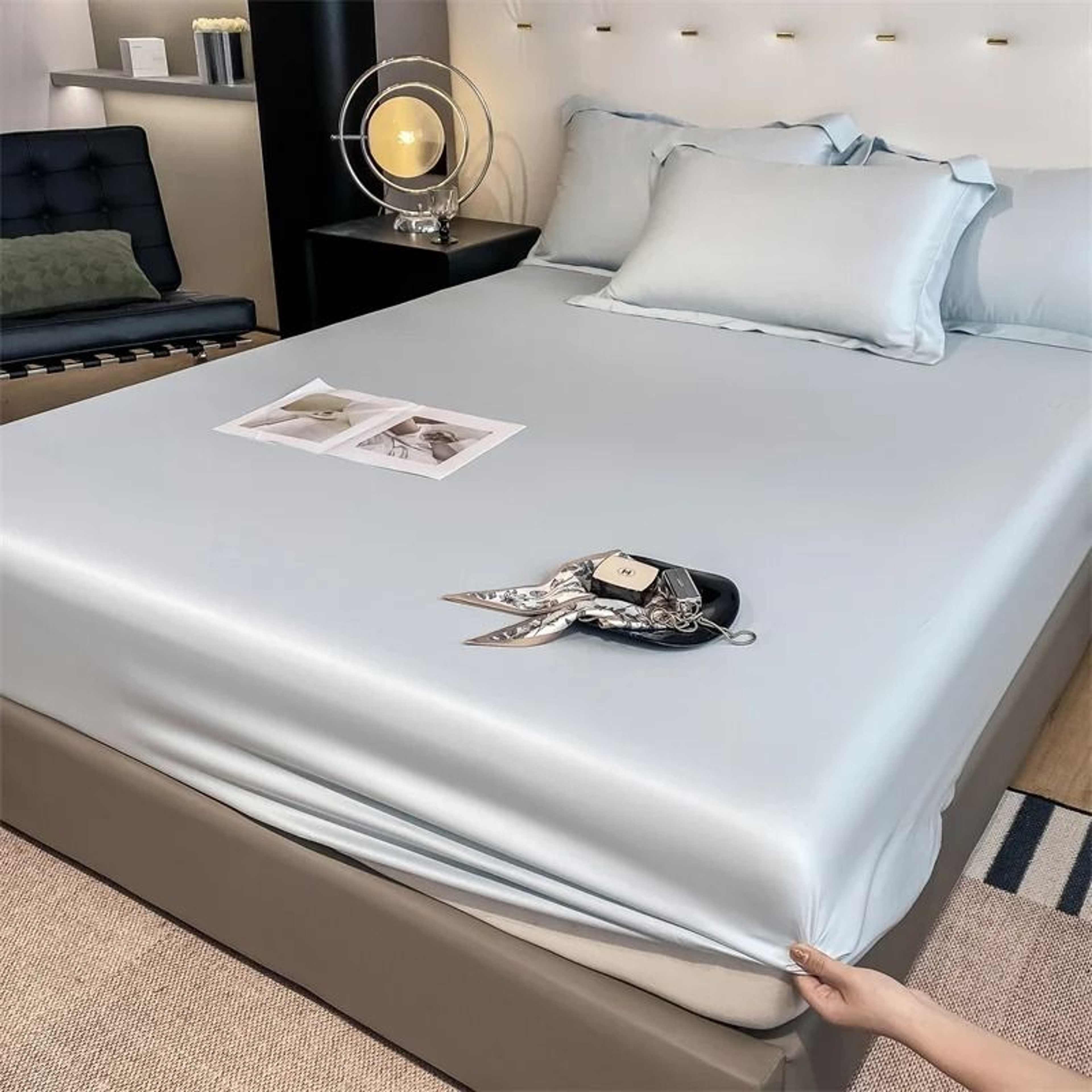 Mulberry Silk Fitted Sheet Soft Elastic Silk Mattress Cover 15