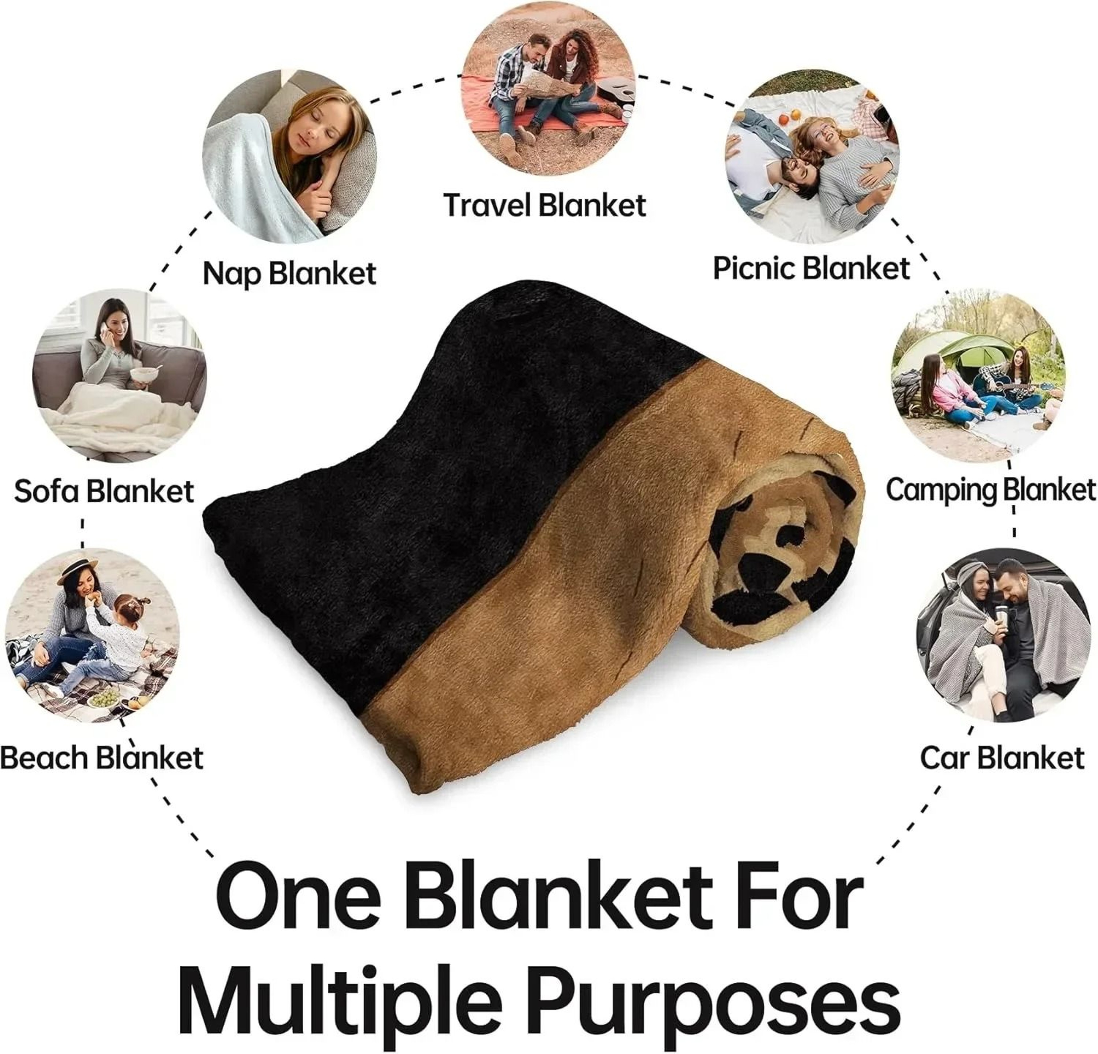 Halloween Fleece Throw Blanket Black Bat Pumpkin Ghost Skull Design 11