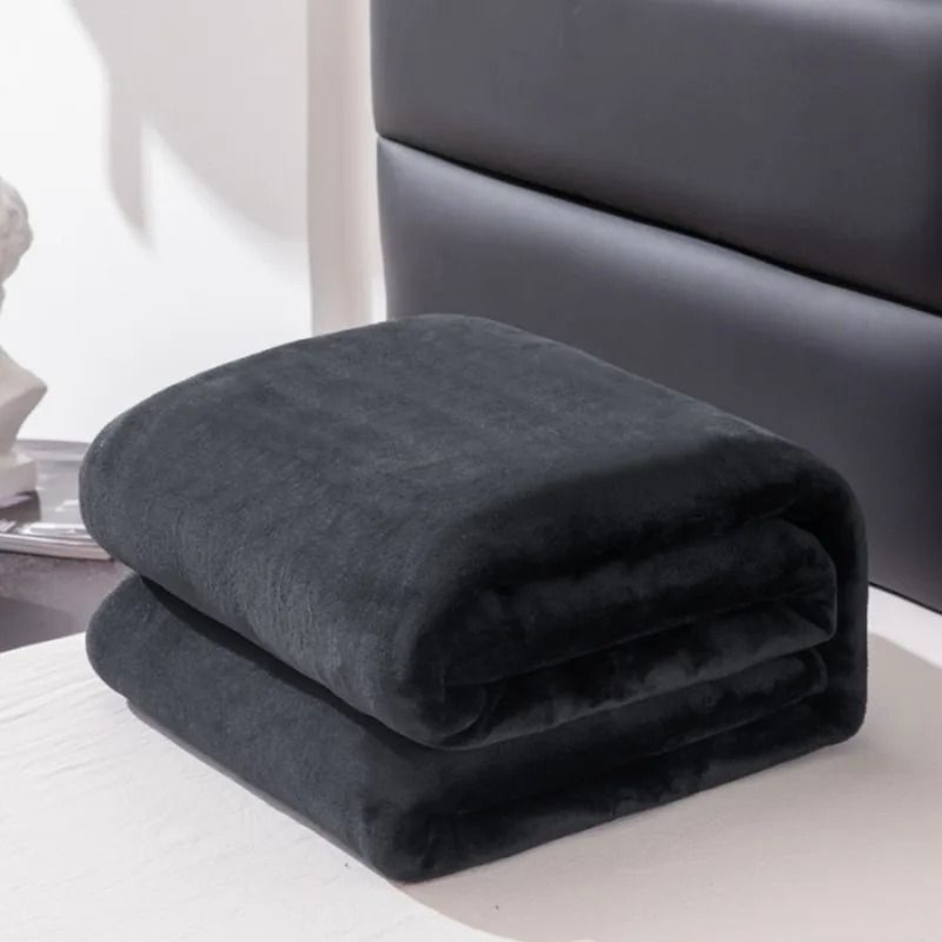 Thick Plush Fleece Blanket Soft Warm Solid Color Throw 1