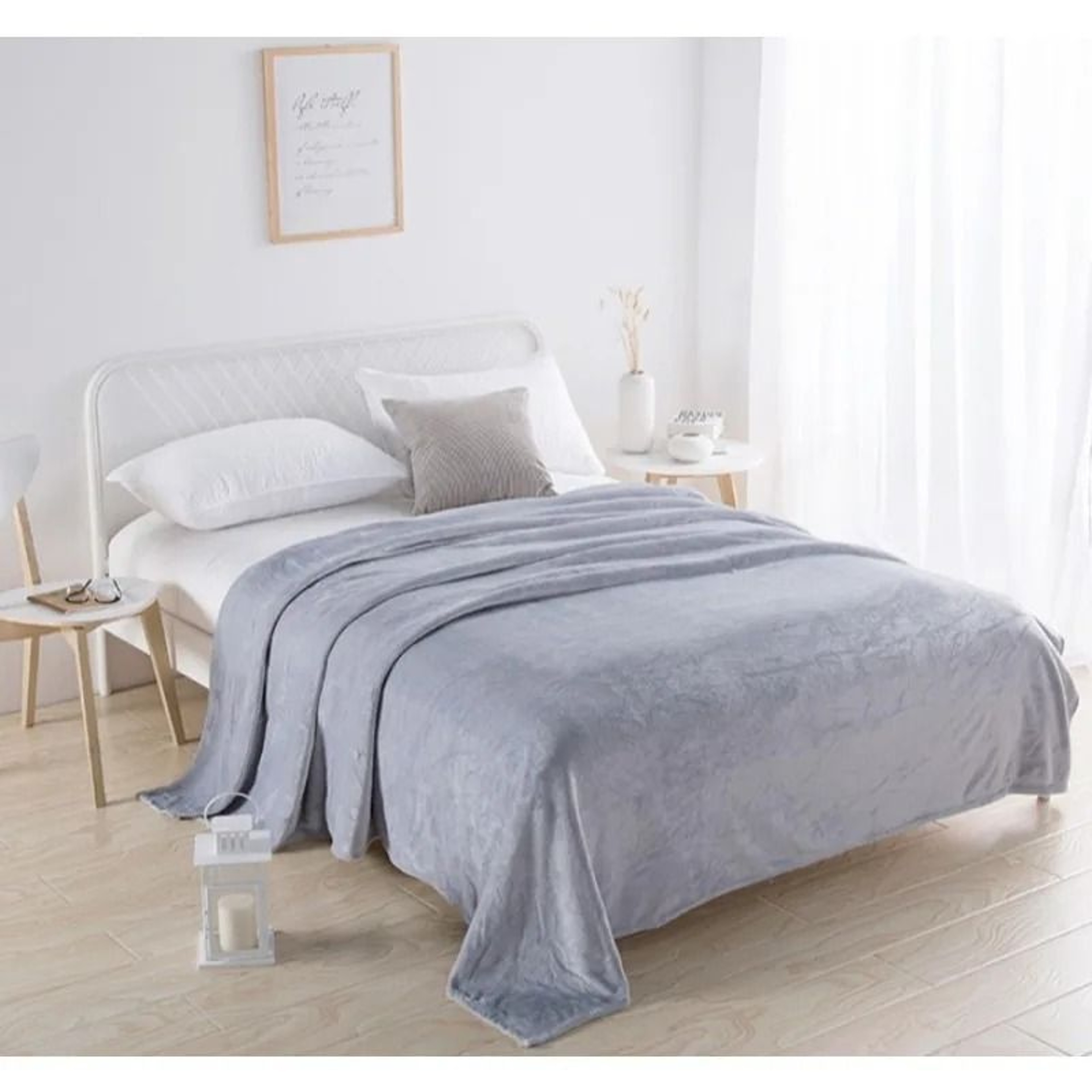 Thick Plush Fleece Blanket Soft Warm Solid Color Throw 0