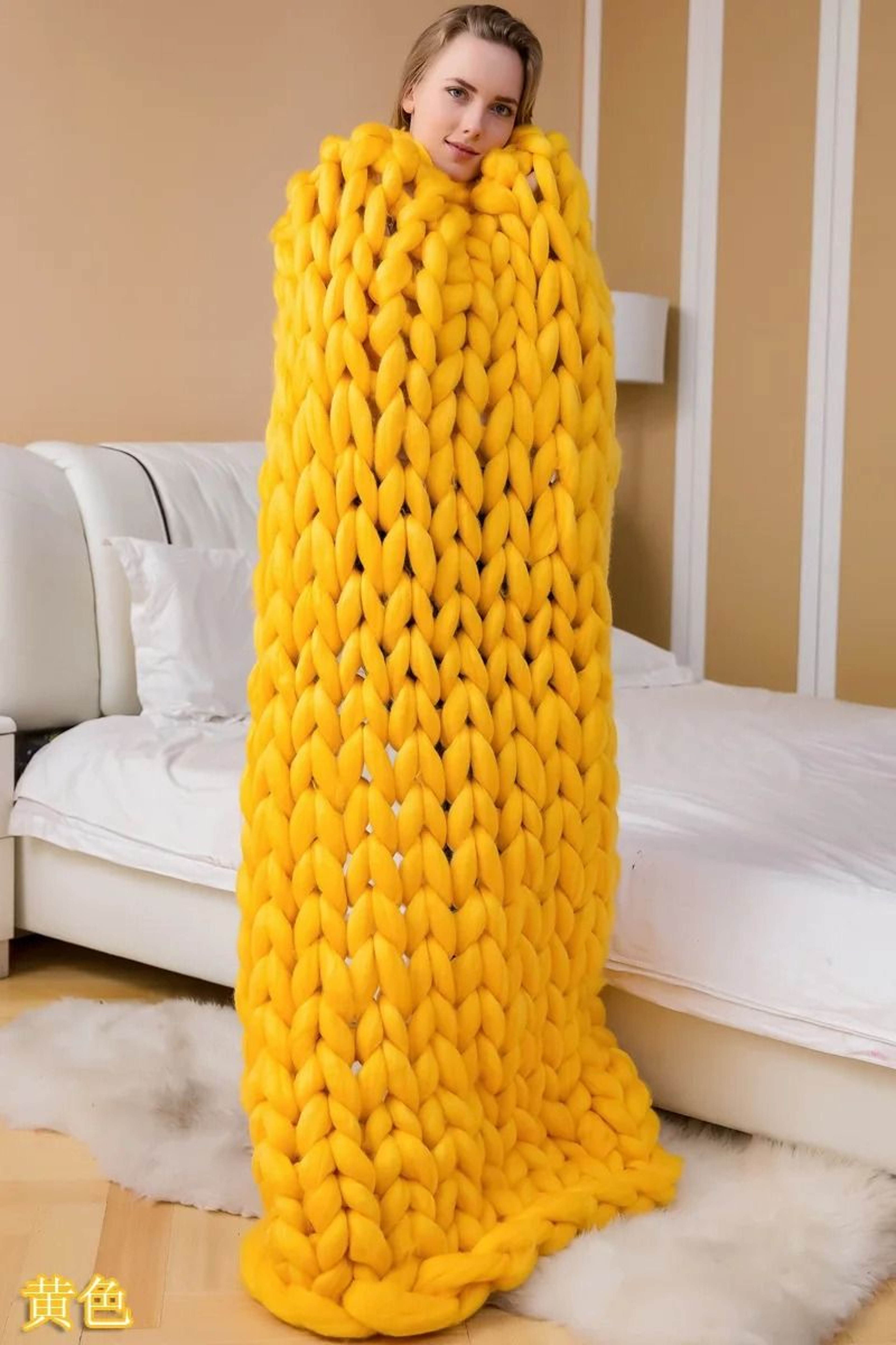 Chenille Chunky Knit Throw Blanket Soft Giant Yarn Couch Blanket 11