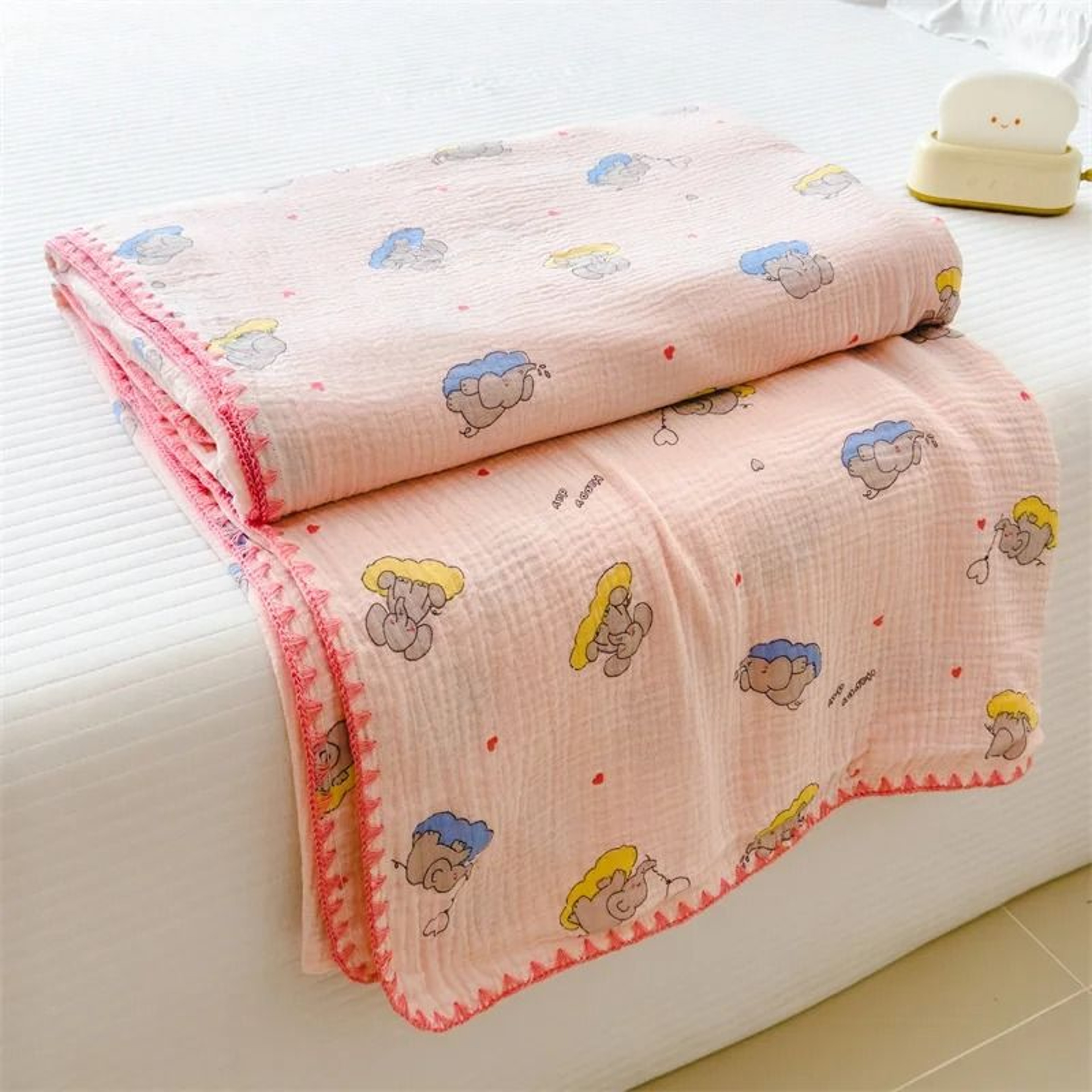 100 Cotton Double Layer Gauze Blanket Soft Cartoon Bed Throw 9