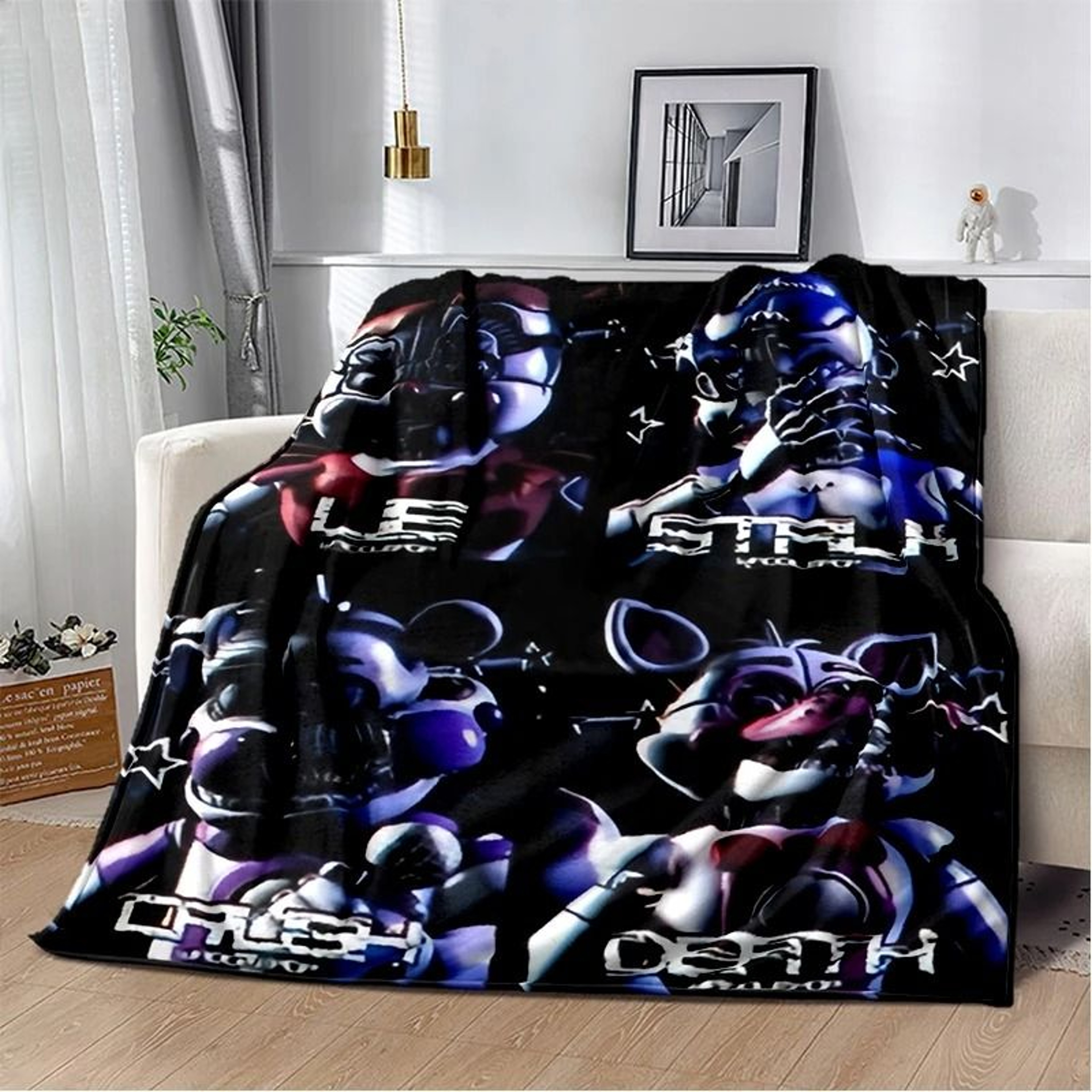 FNAF Freddy Flannel Throw Blanket Soft Horror Game Bed Cover 0