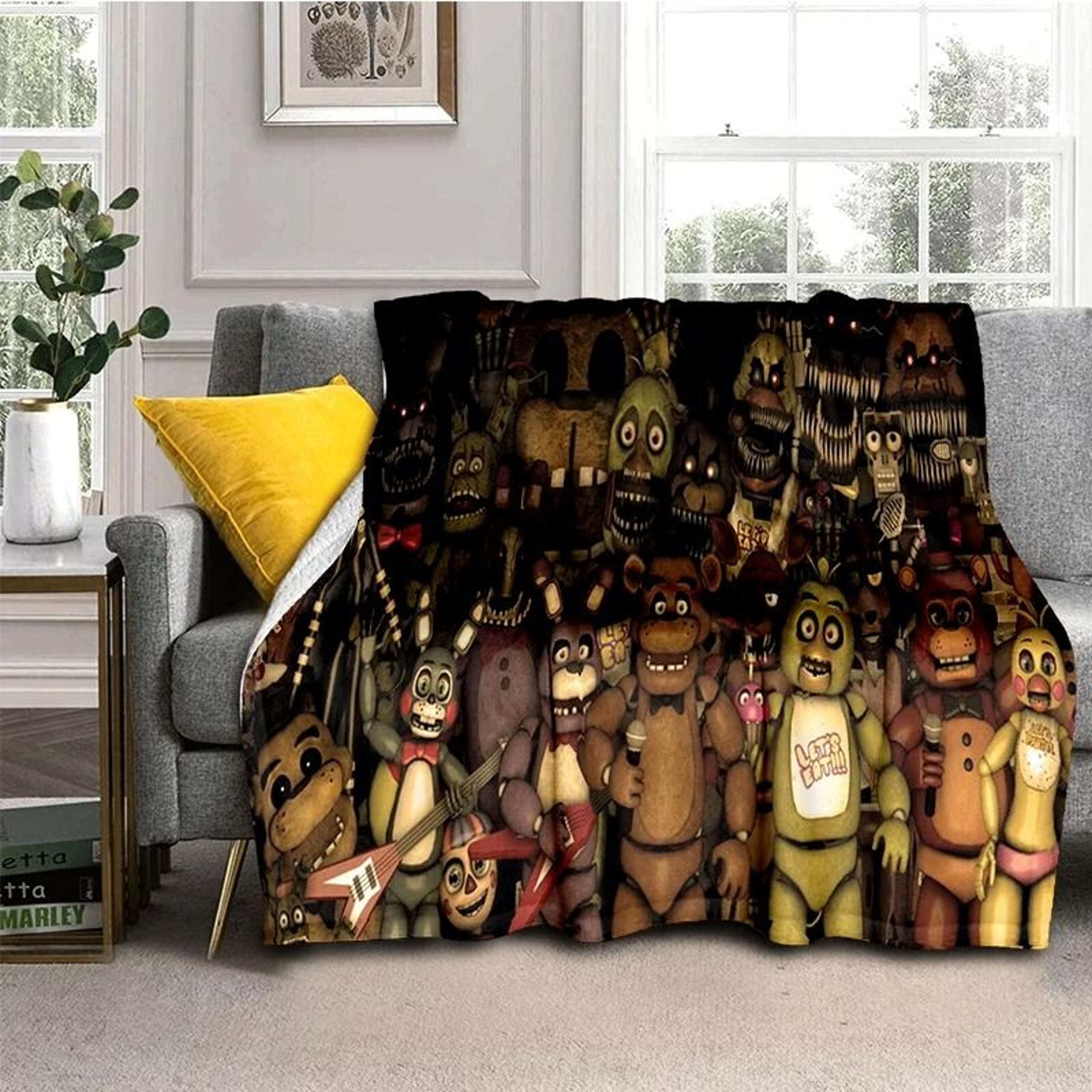 FNAF Freddy Flannel Throw Blanket Soft Horror Game Bed Cover 5