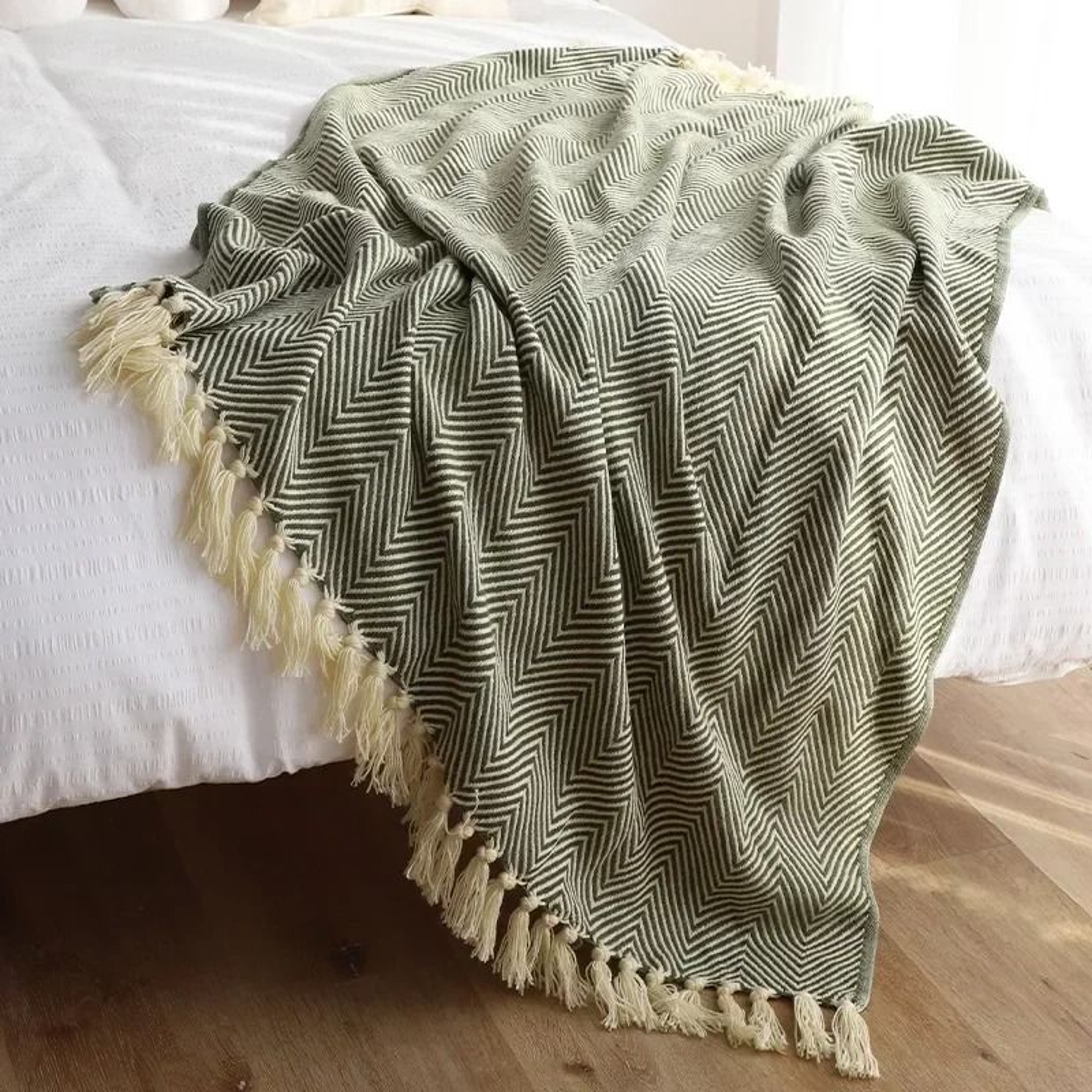 Retro Geometric Knitted Throw Blanket Nordic Sofa Bed Cover 10