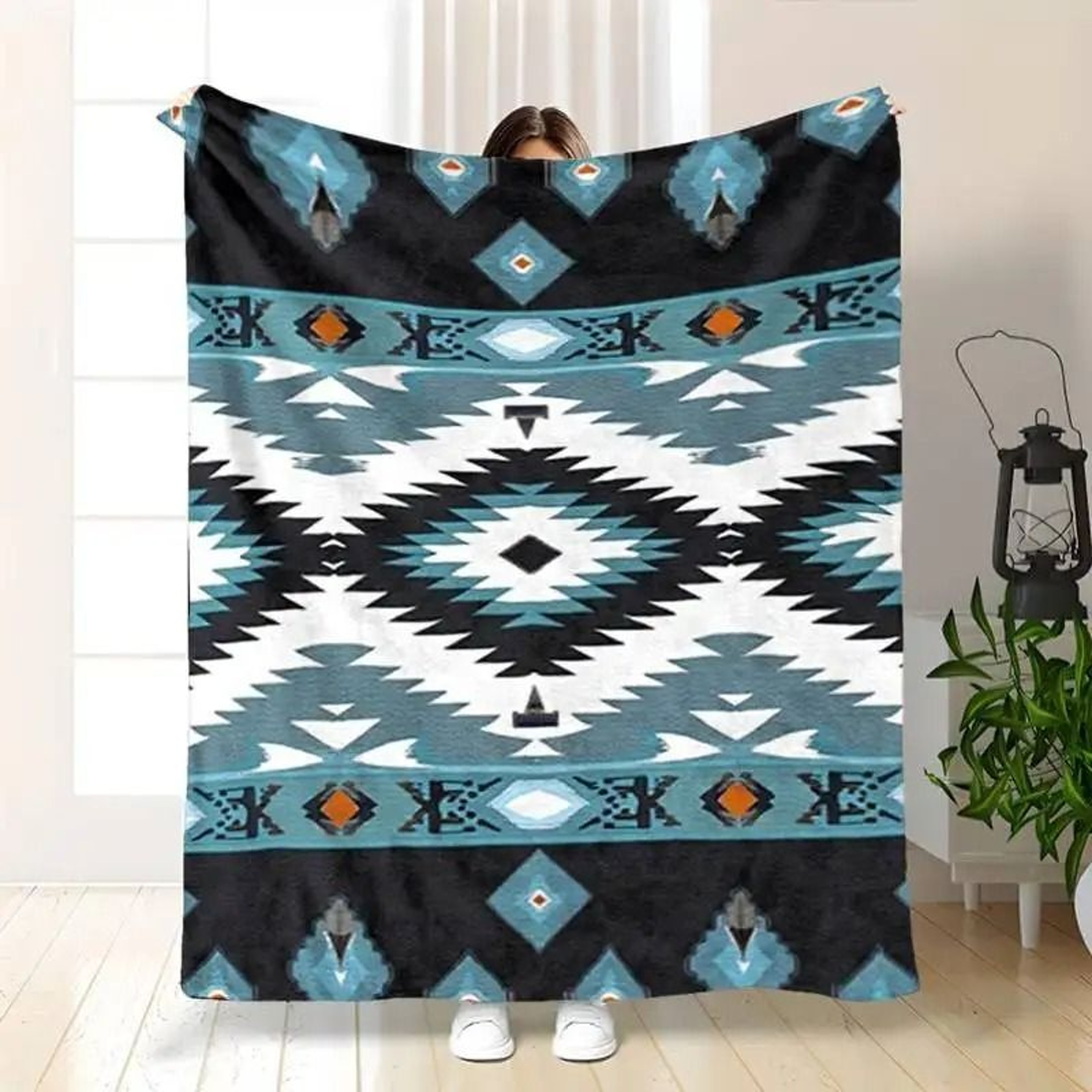 Southwestern Aztec Throw Blanket Soft Tribal Boho Fleece 7