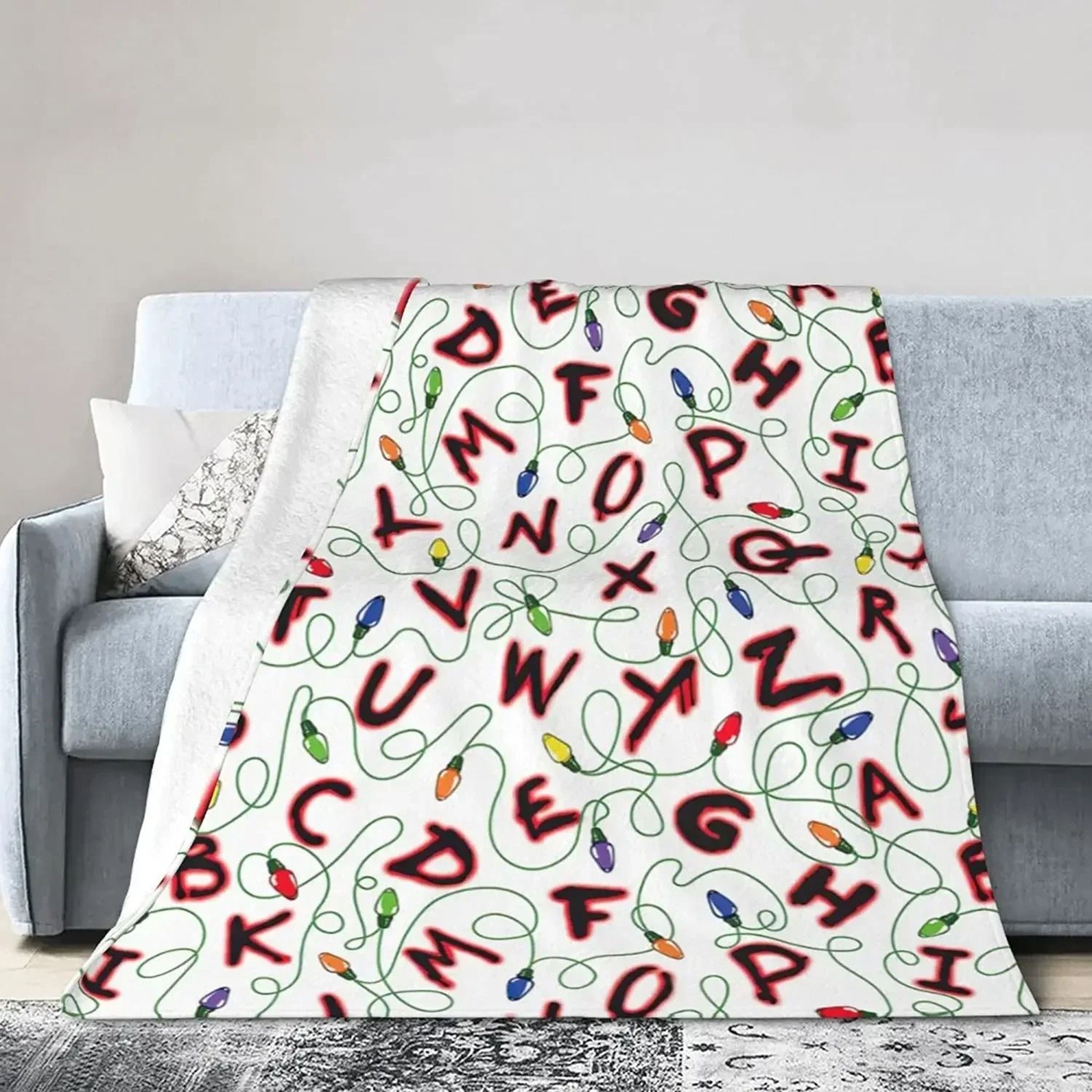 Alphabet Lore Flannel Throw Blanket Soft Lightweight Cartoon Sofa Blanket 5