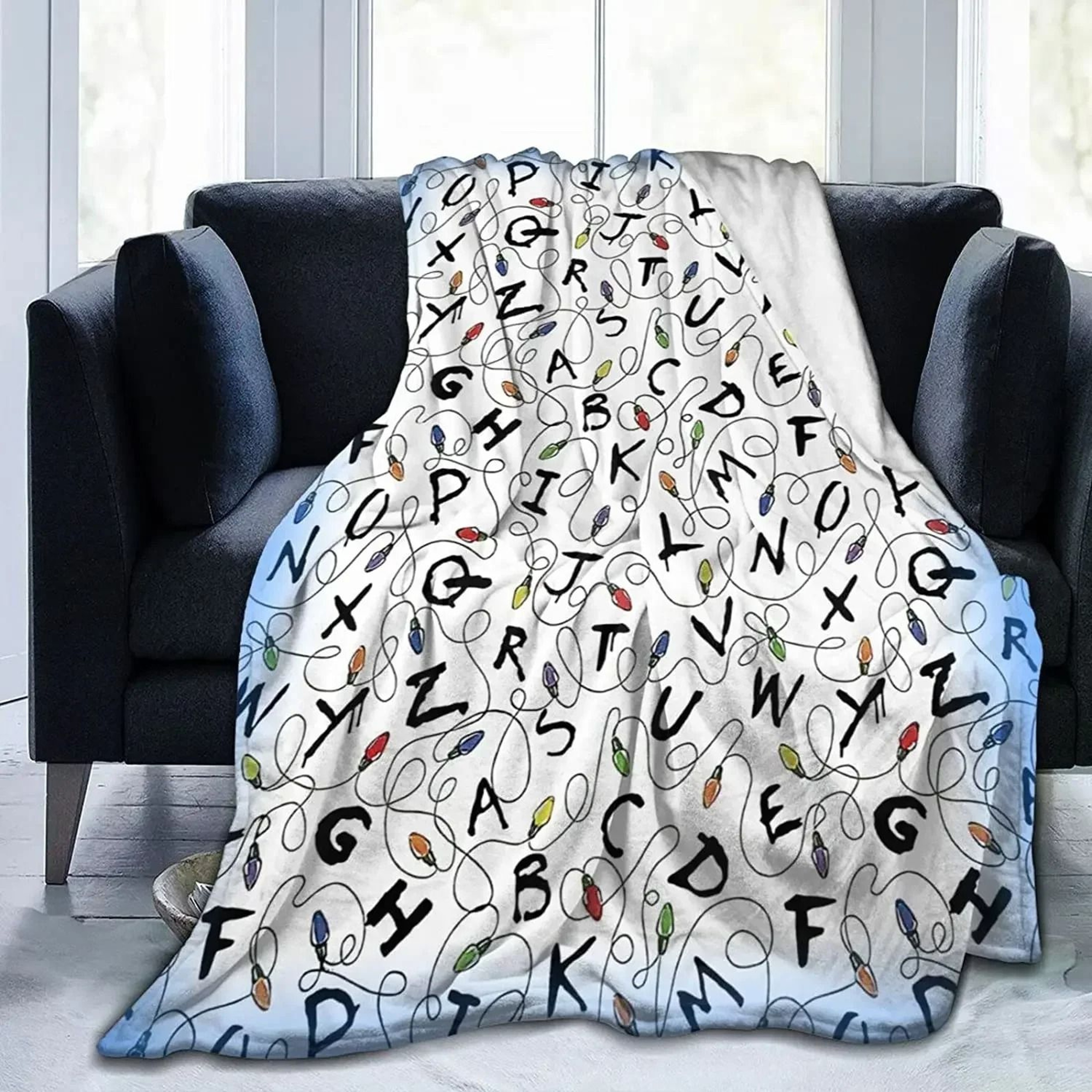 Alphabet Lore Flannel Throw Blanket Soft Lightweight Cartoon Sofa Blanket 4