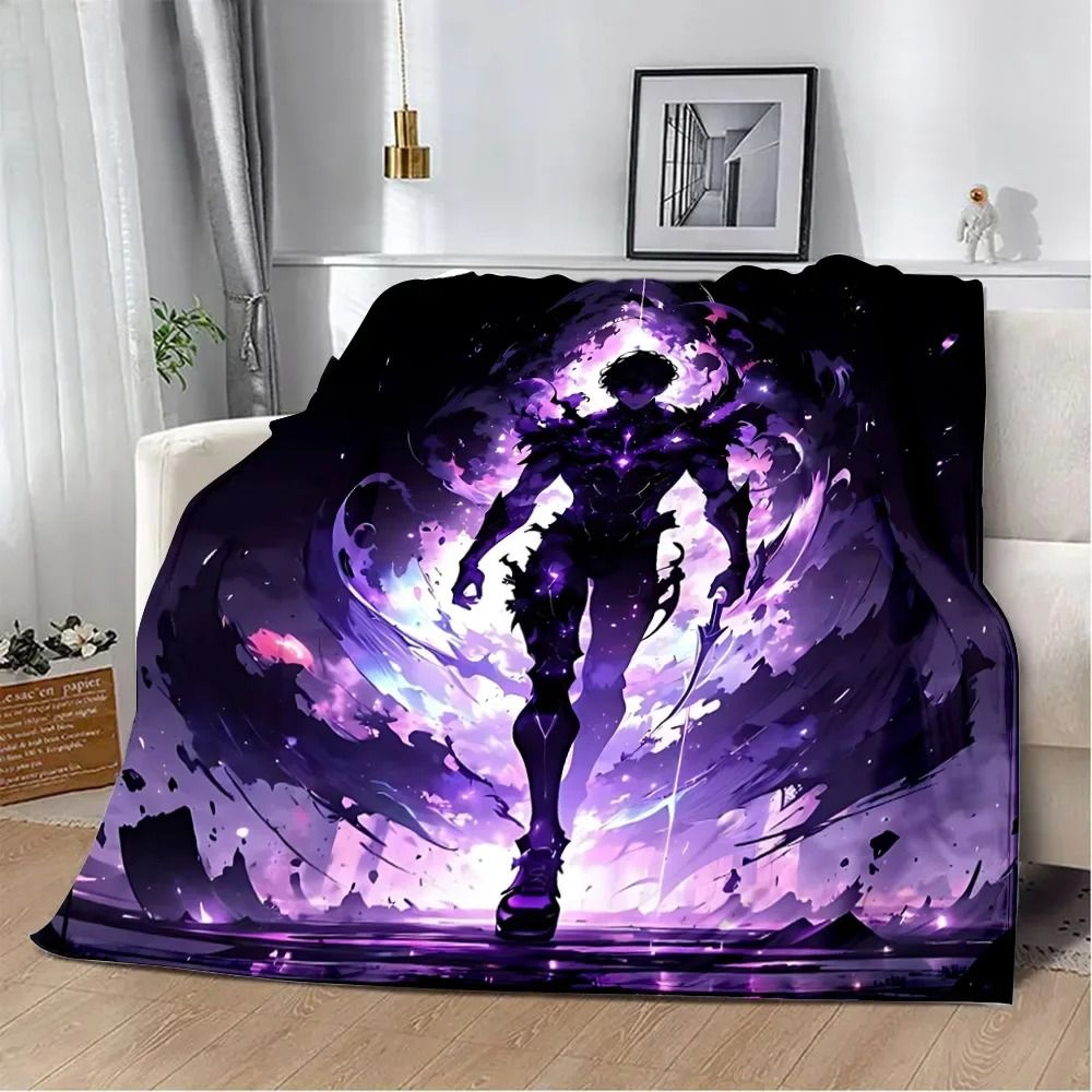 Solo Leveling Flannel Throw Blanket Soft 3D Anime Sofa And Bed Cover 12