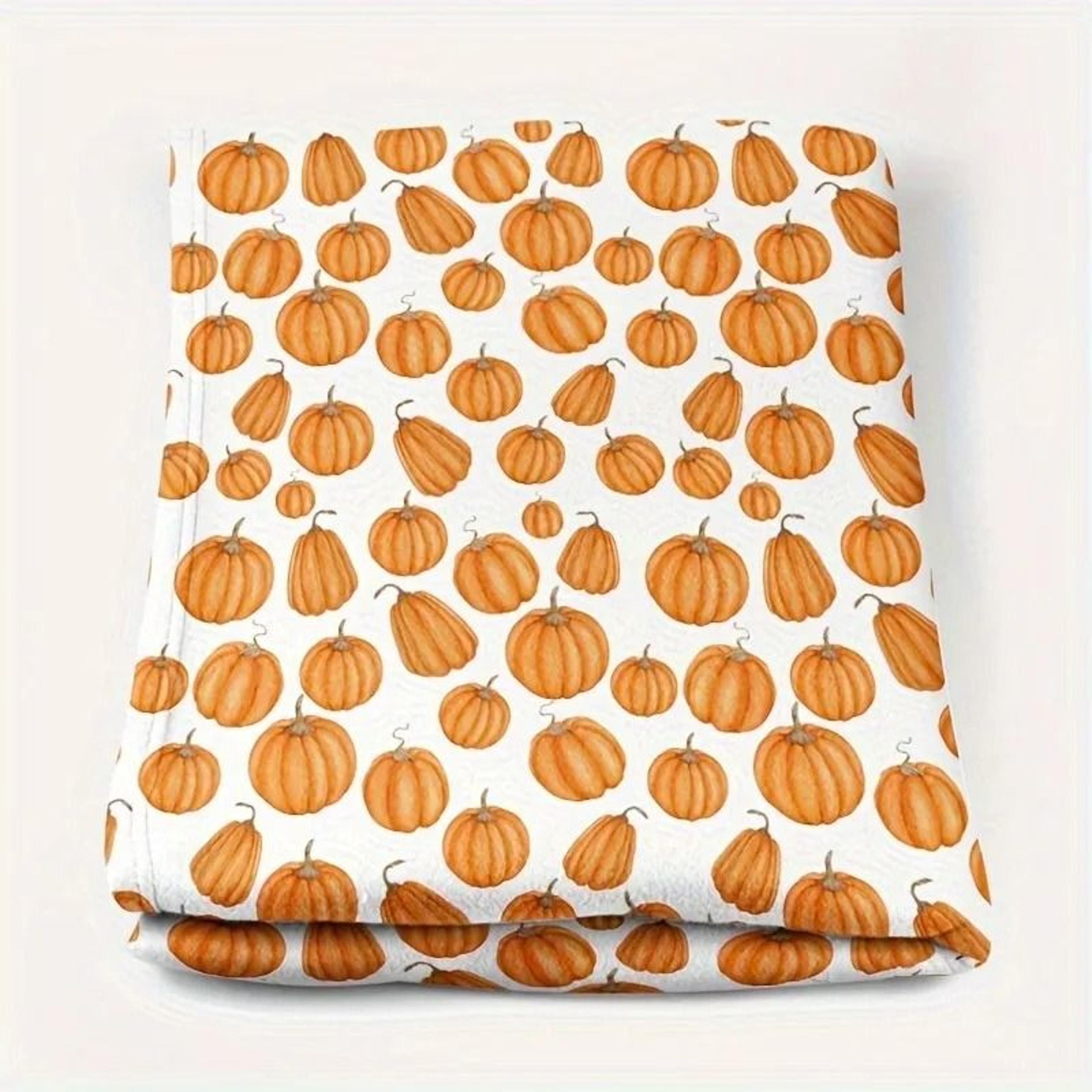 Pumpkin Print Flannel Throw Blanket Cozy Fall Sofa And Bed Cover 4