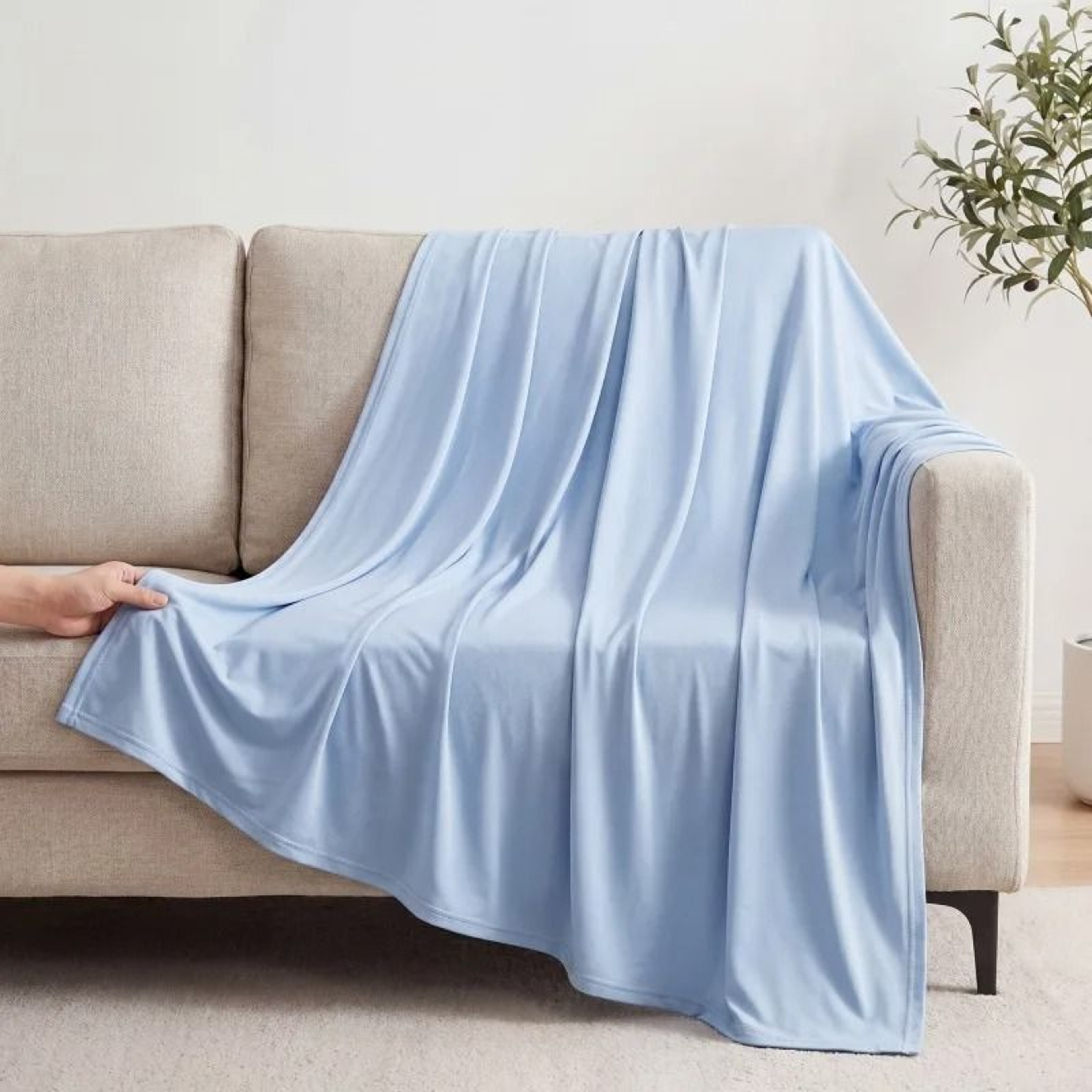 Ice Silk Cooling Blanket Lightweight Breathable Summer Bed And Sofa Throw 3