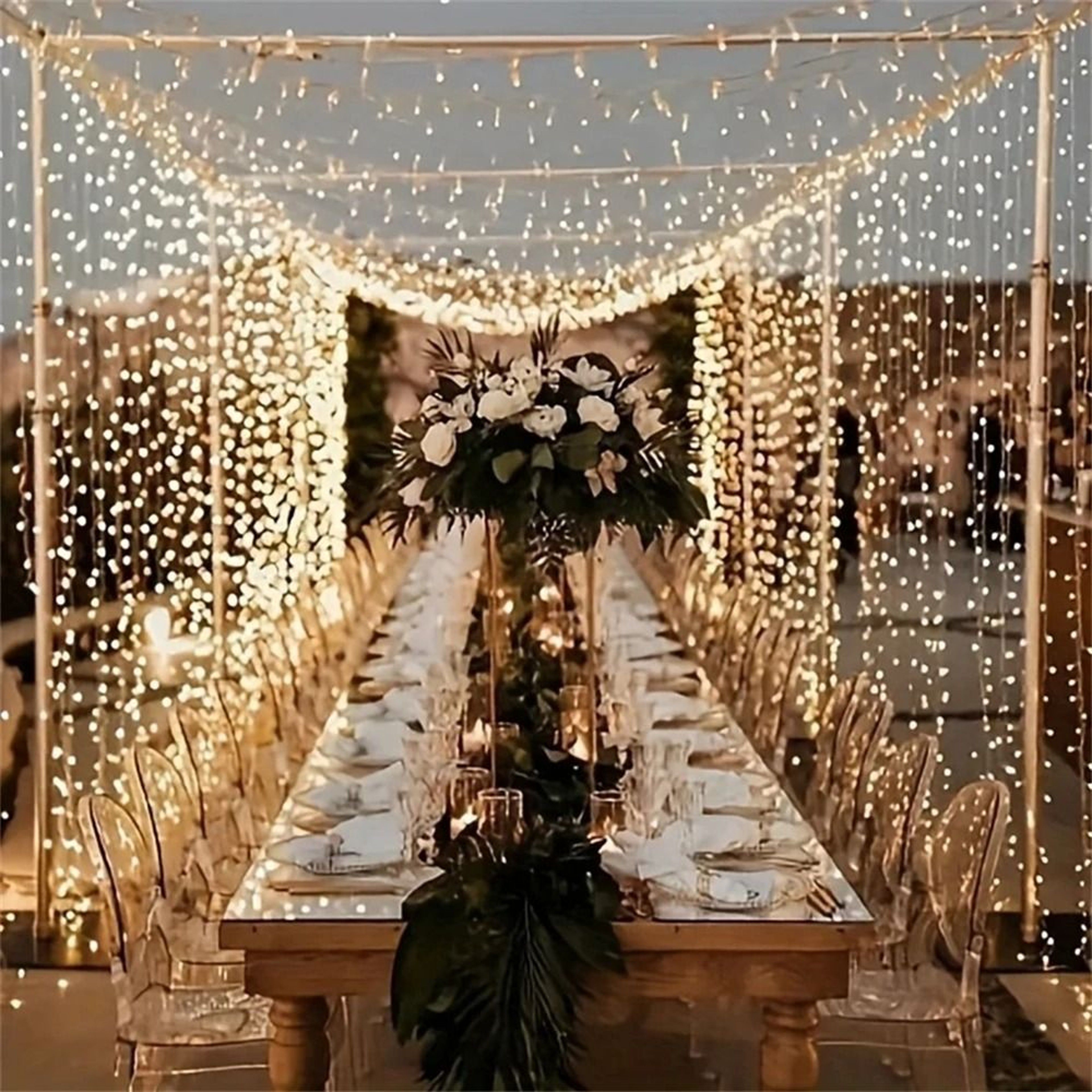 Remote Control USB Curtain String Lights For Christmas And Parties 0