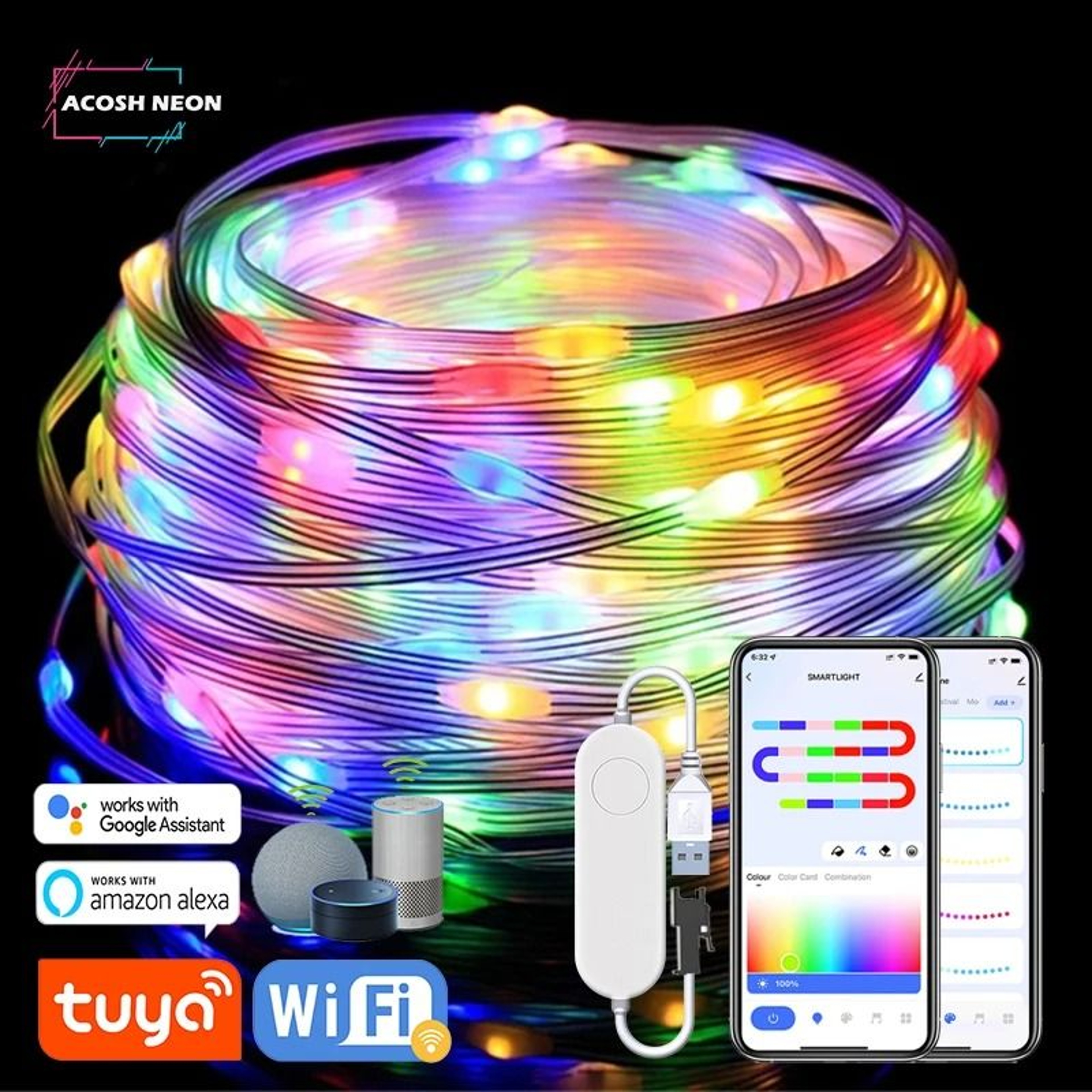 Tuya RGBIC Smart LED String Lights With Alexa And Music Sync 0