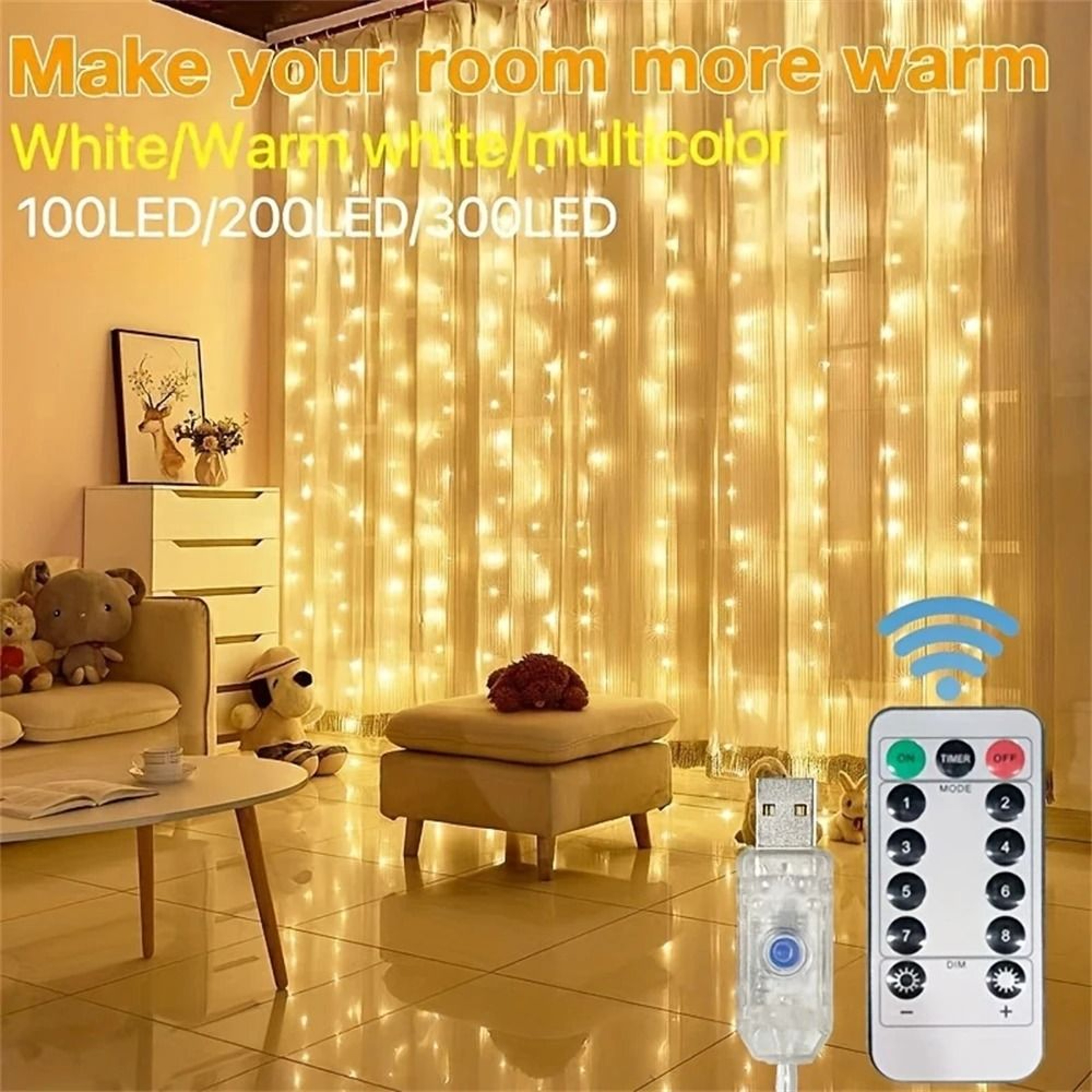 Radiant USB LED Curtain Lights With Remote For Effortless Celebration Ambiance 9