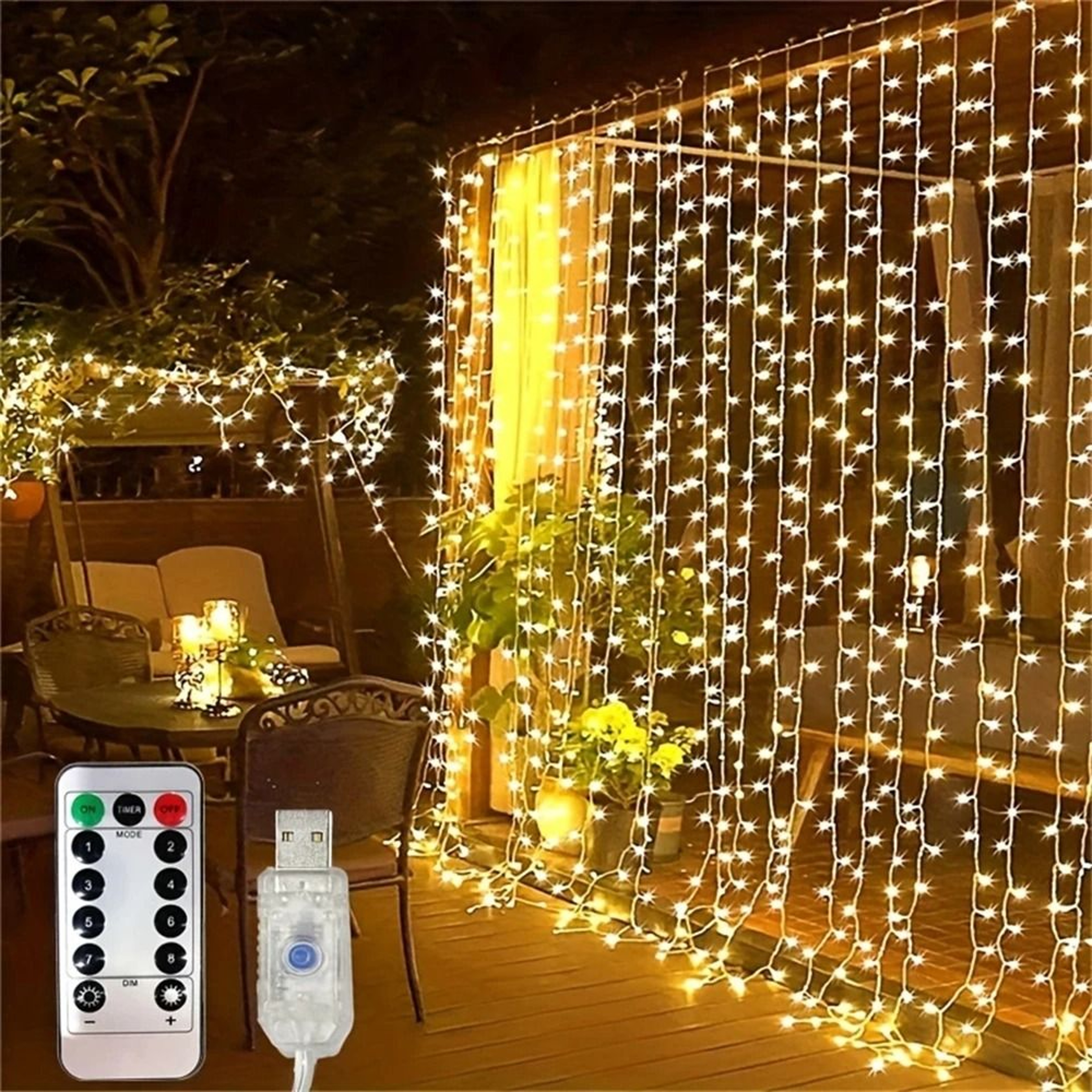 Radiant USB LED Curtain Lights With Remote For Effortless Celebration Ambiance 0