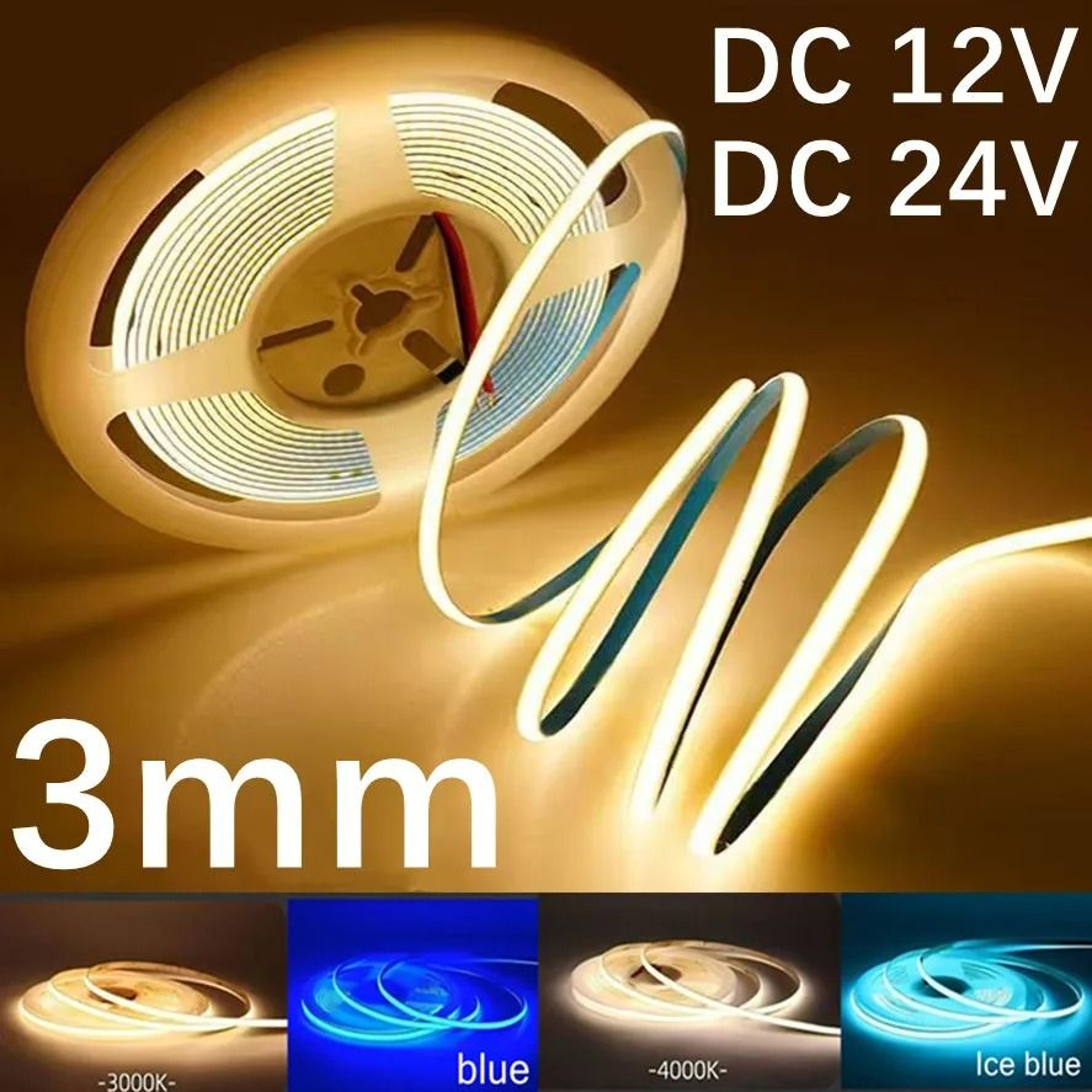 Slim 3MM COB LED Strip For Seamless Hidden Accent Lighting Anywhere 0