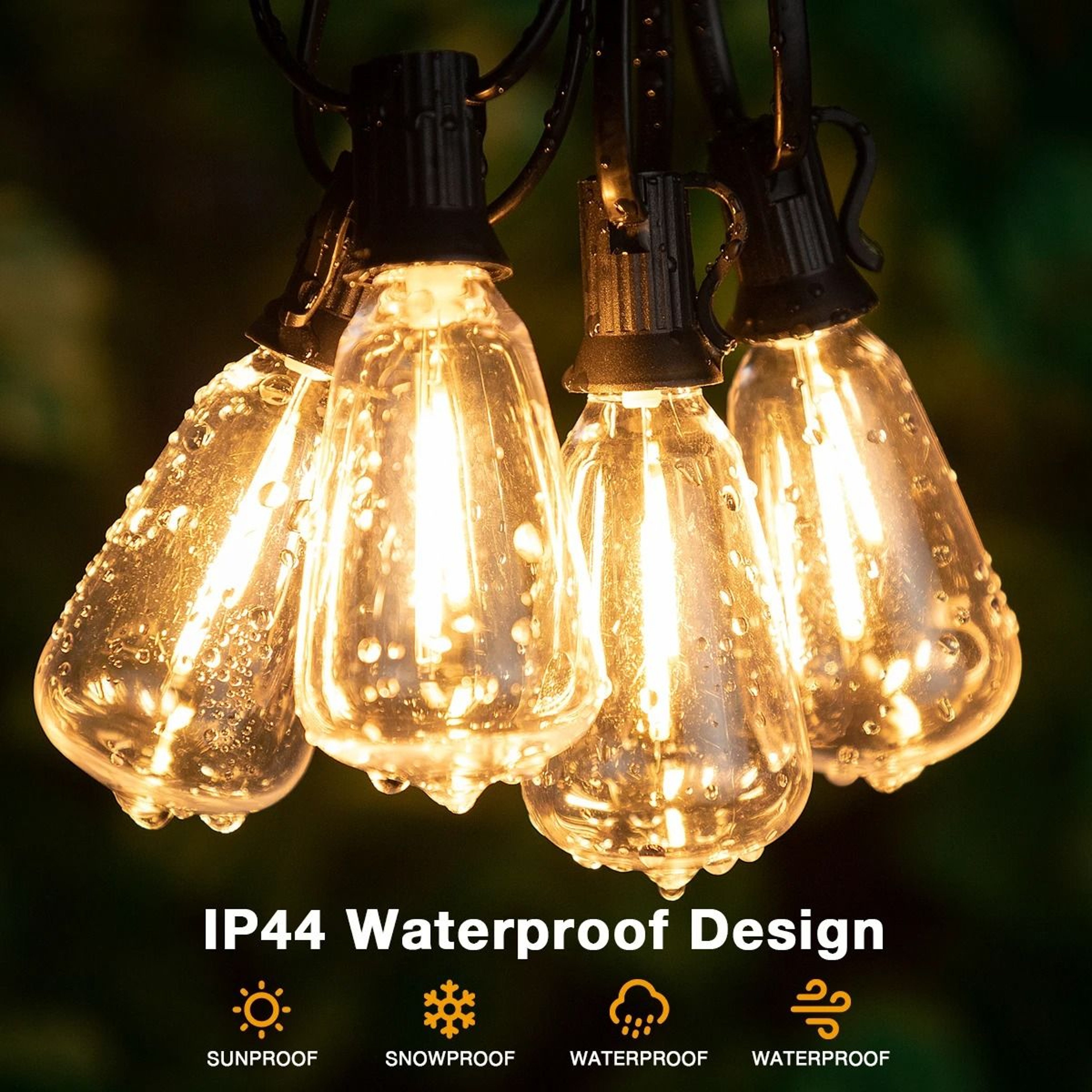 Connectable ST38 Outdoor String Lights For Safer Cozy Patio Entertaining Nights 8