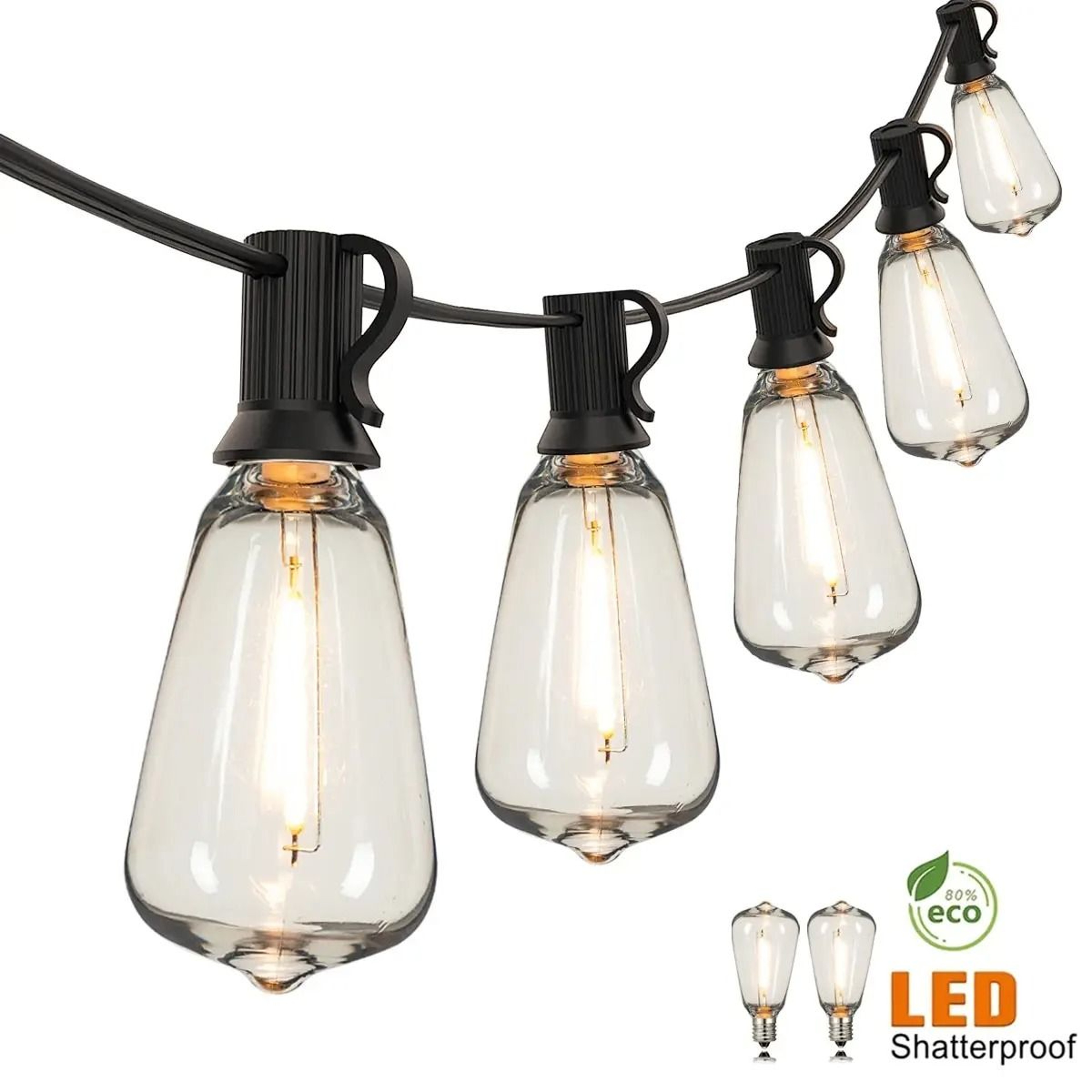 Connectable ST38 Outdoor String Lights For Safer Cozy Patio Entertaining Nights 10