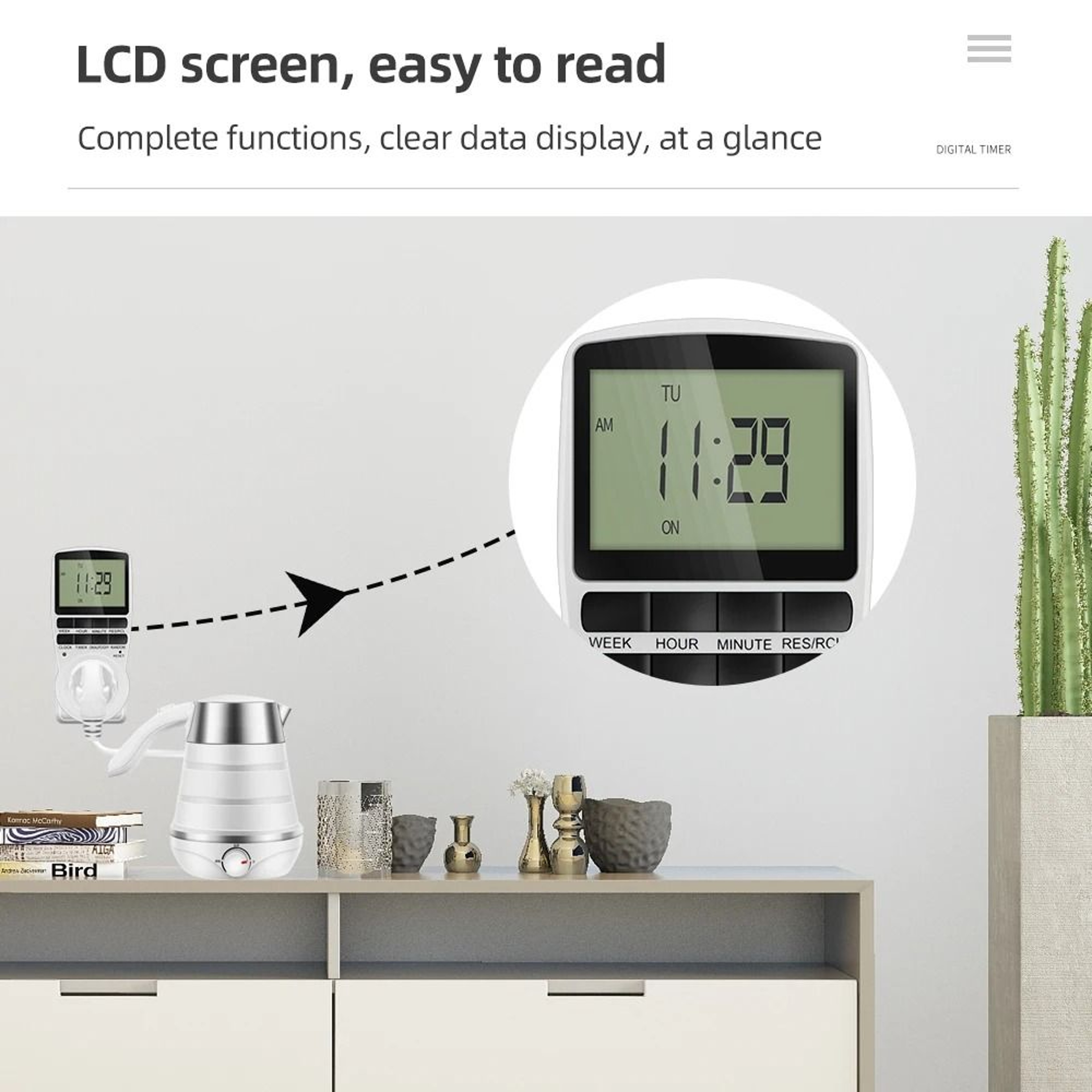 Smart Seven Day Digital Timer Socket For Effortless Appliance Scheduling Control 6