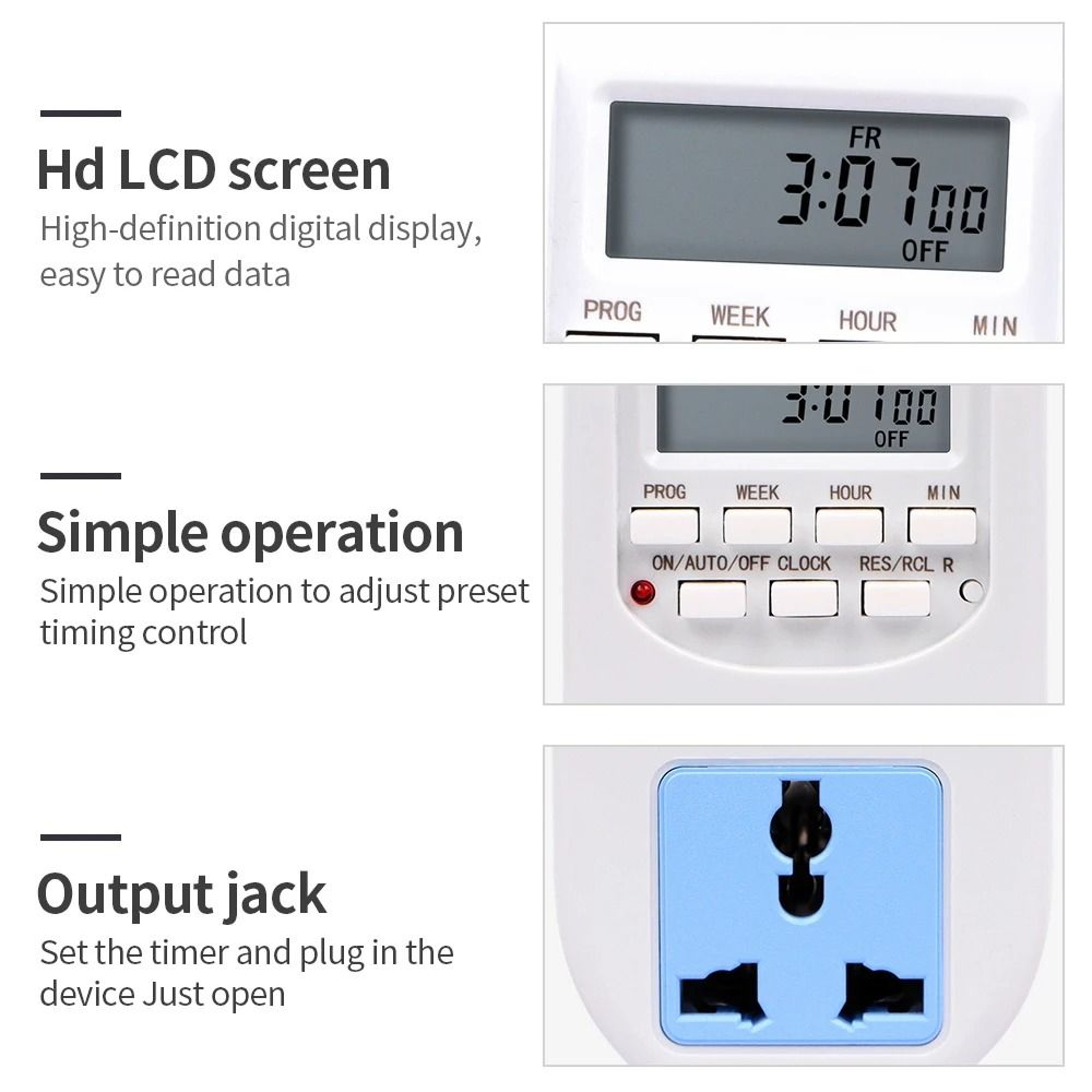 Smart 220V Programmable Timer Socket With Weekly Timer Switch And EU Plug 2