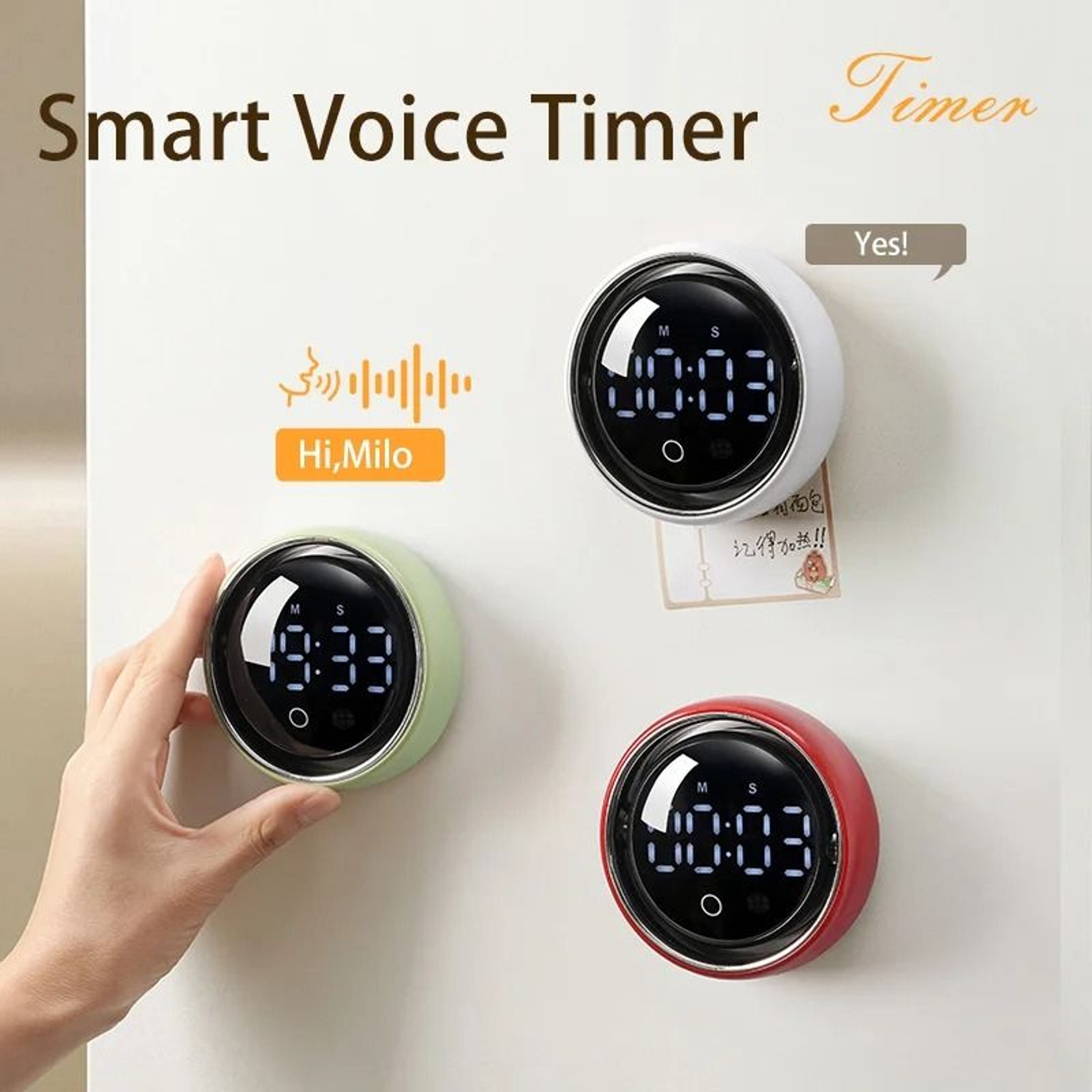 HandsFree Voice Controlled Kitchen Timer And Magnetic Digital Timer 11