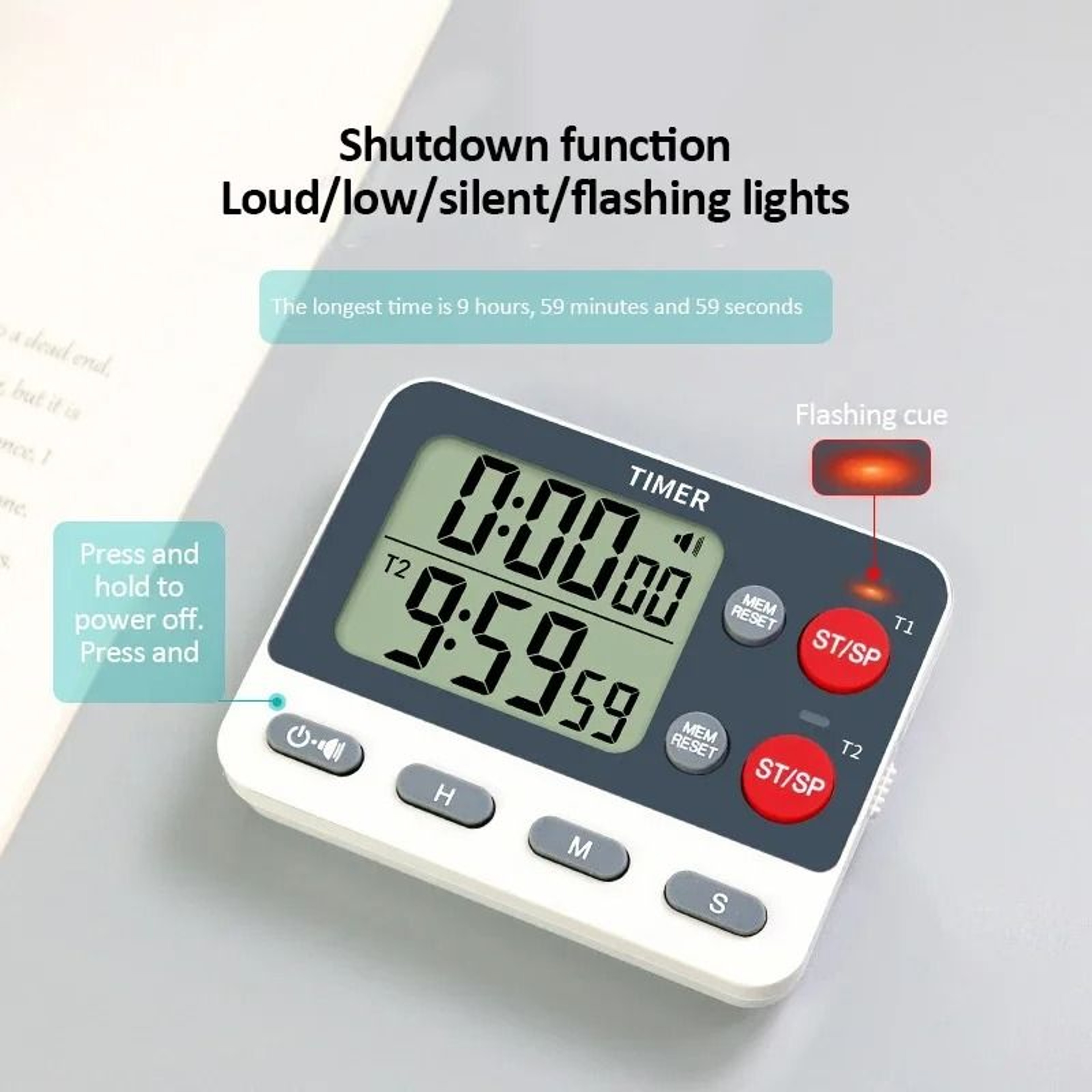 TwinTrack Dual Kitchen Timer And Magnetic Cooking Timer 3