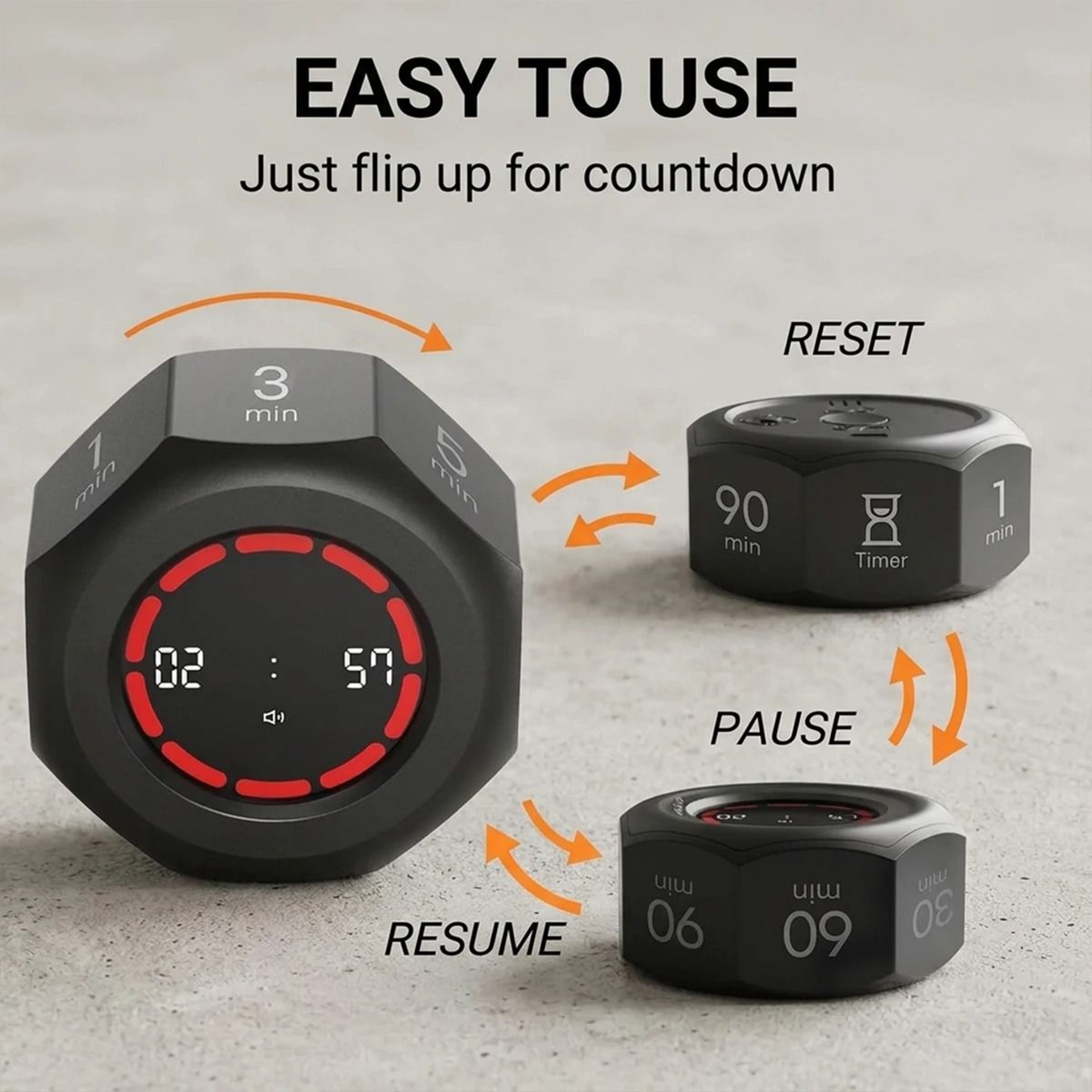 FocusFlip Flip Pomodoro Timer With 7 Presets 5