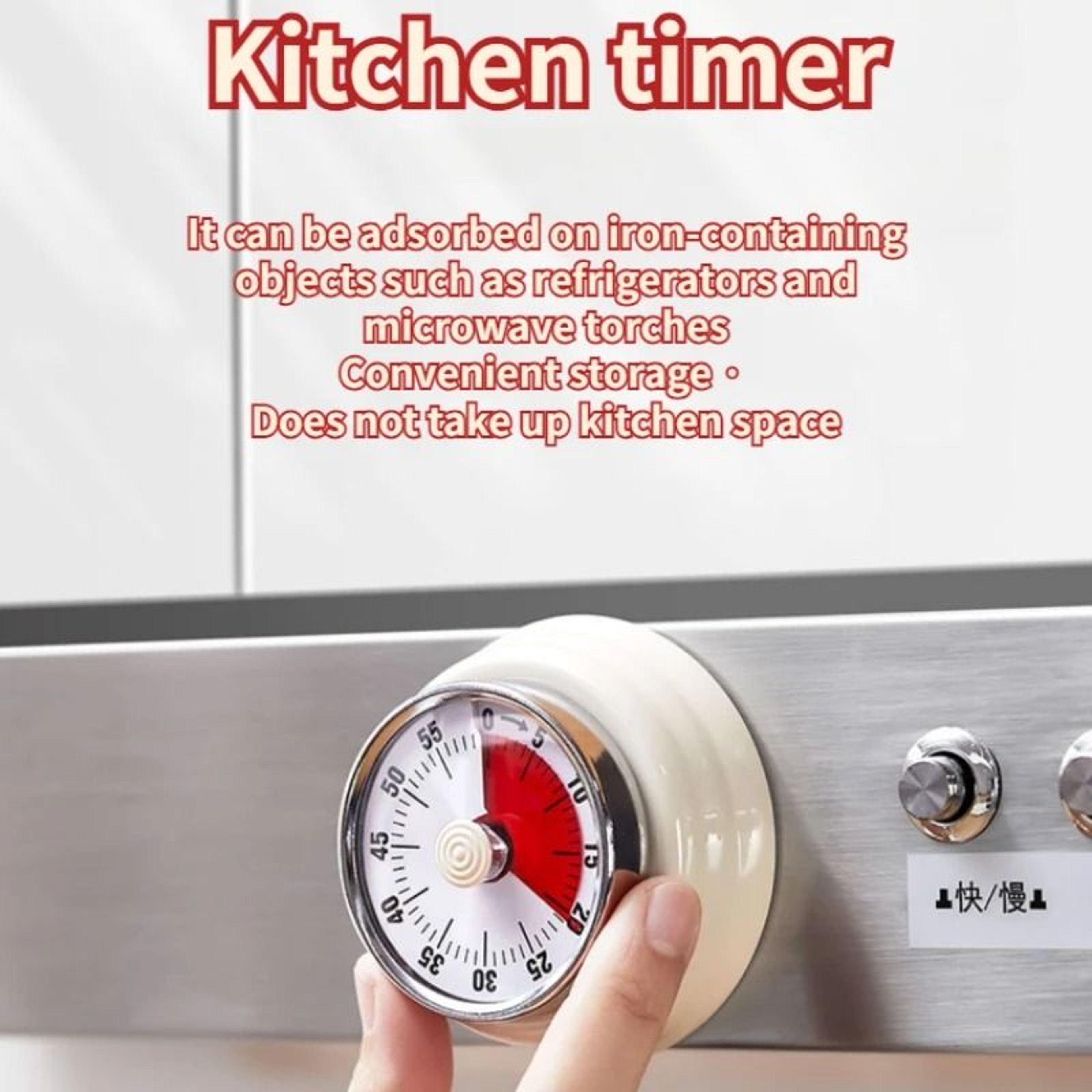Zackoo Visual Kitchen Timer With Magnetic 60Minute Dial 9