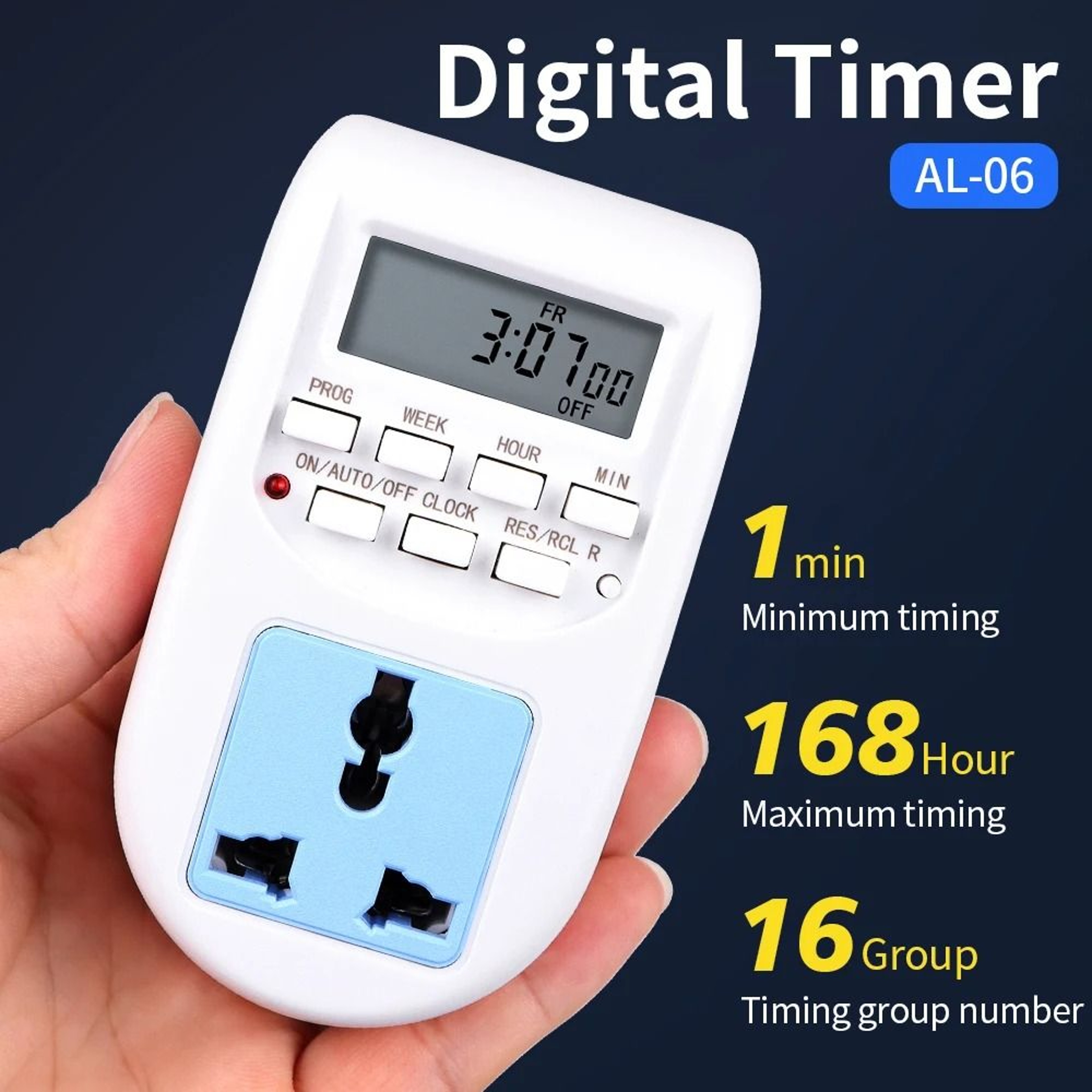 EU Programmable Timer Socket 10A For Weekly Appliance Control 3