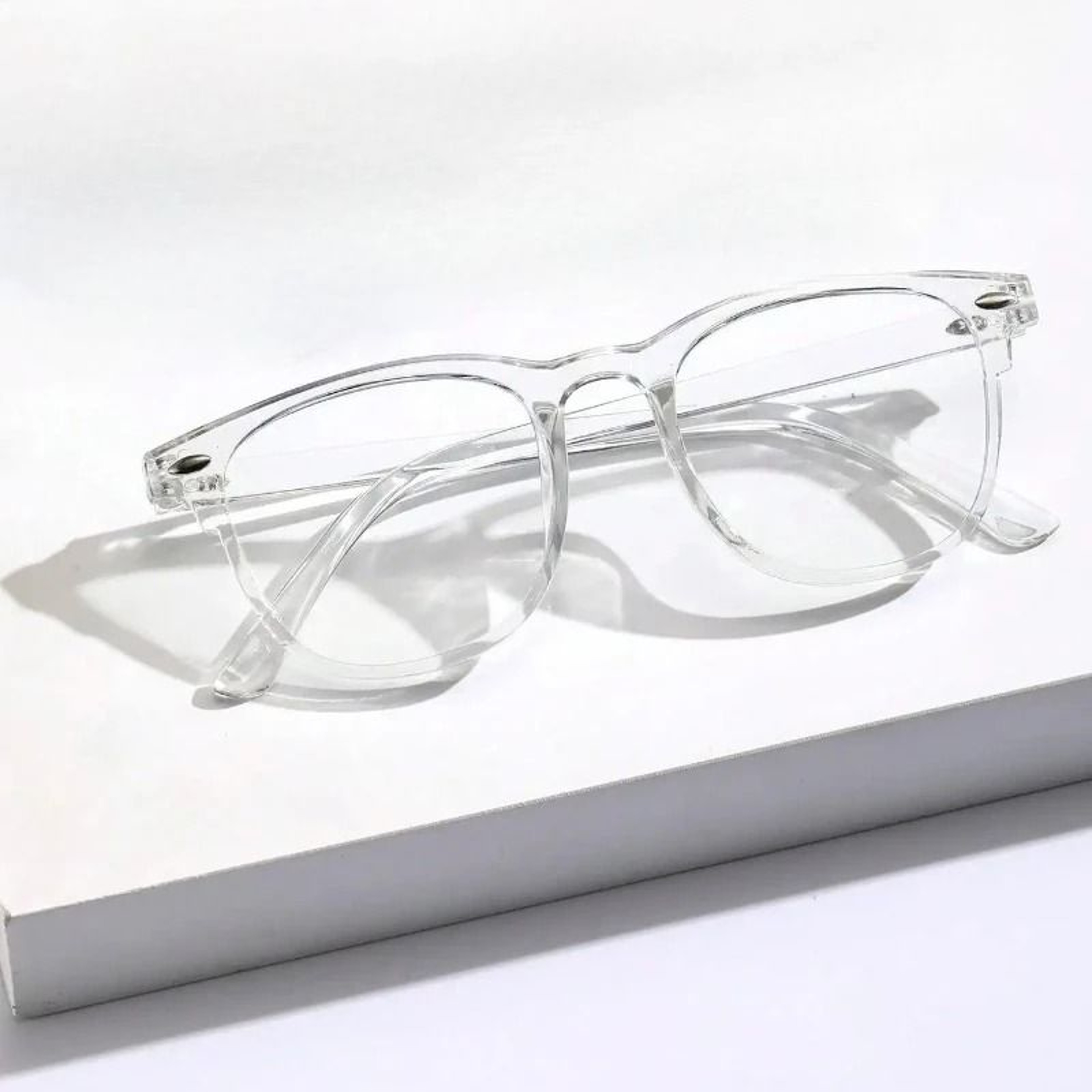ClearView Transparent Blue Light Glasses With Trendy Square Frames 1