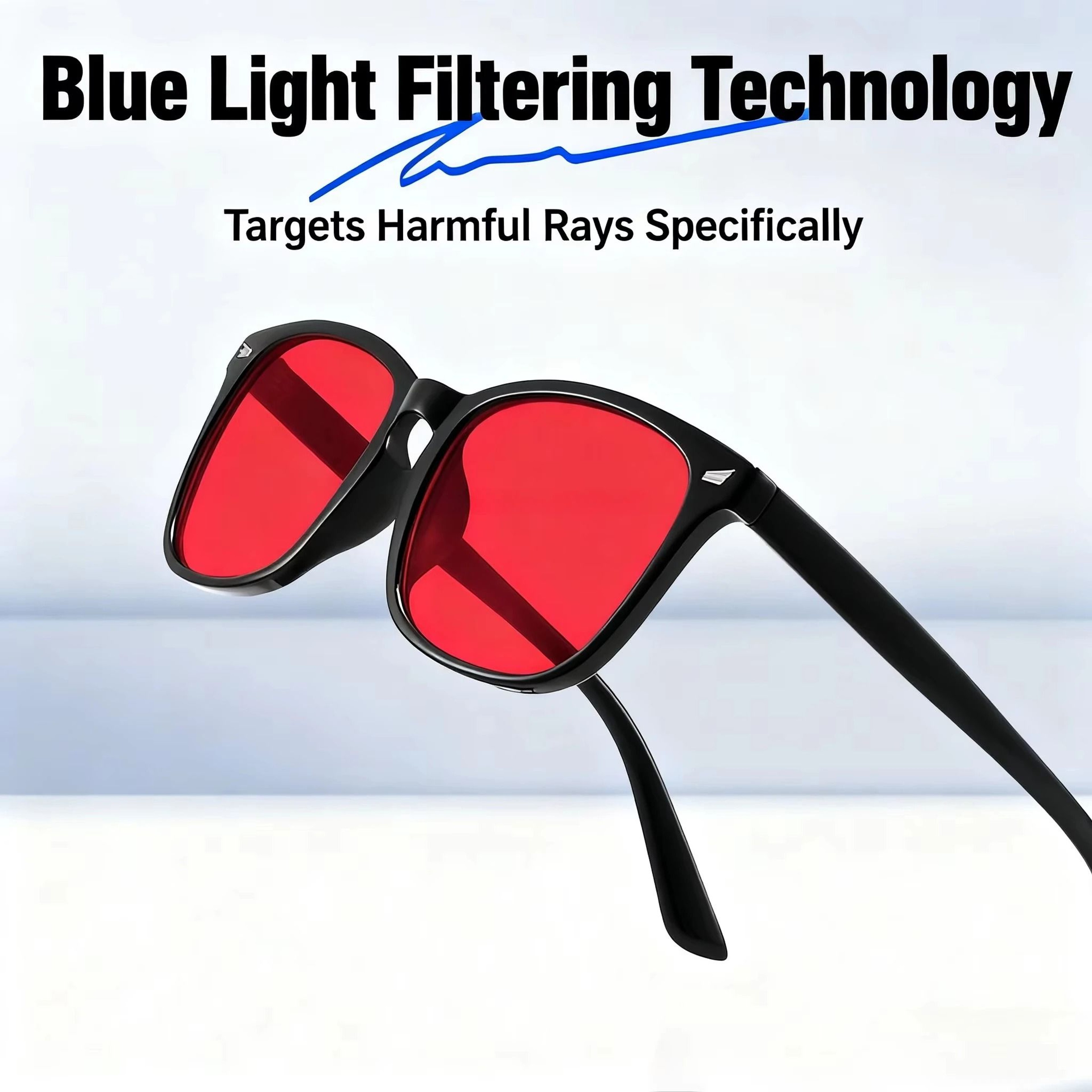 NightShield Red Lens Blue Light Glasses For Evening Screens 4