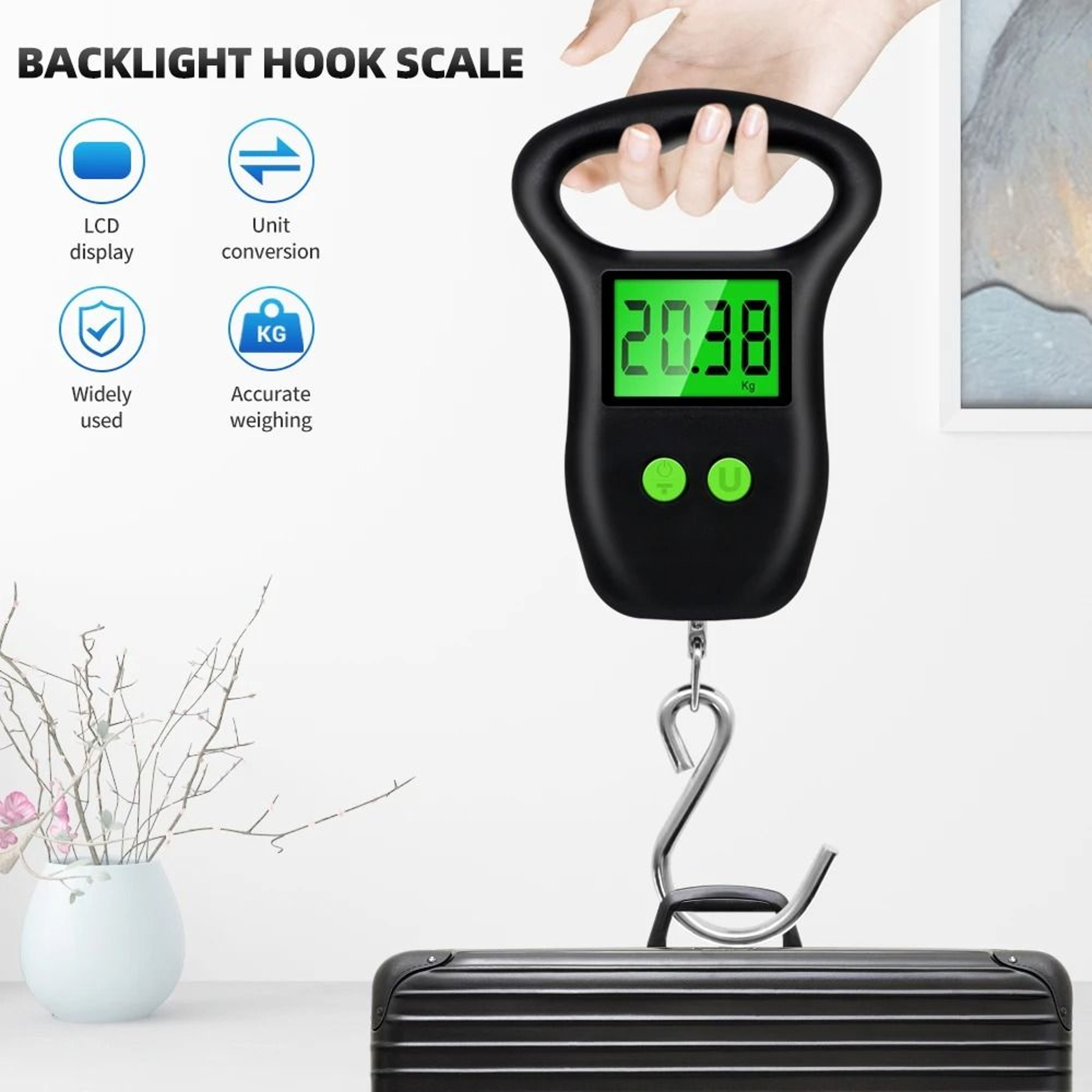 TravelHook Digital Luggage Scale With Tape Measure 0