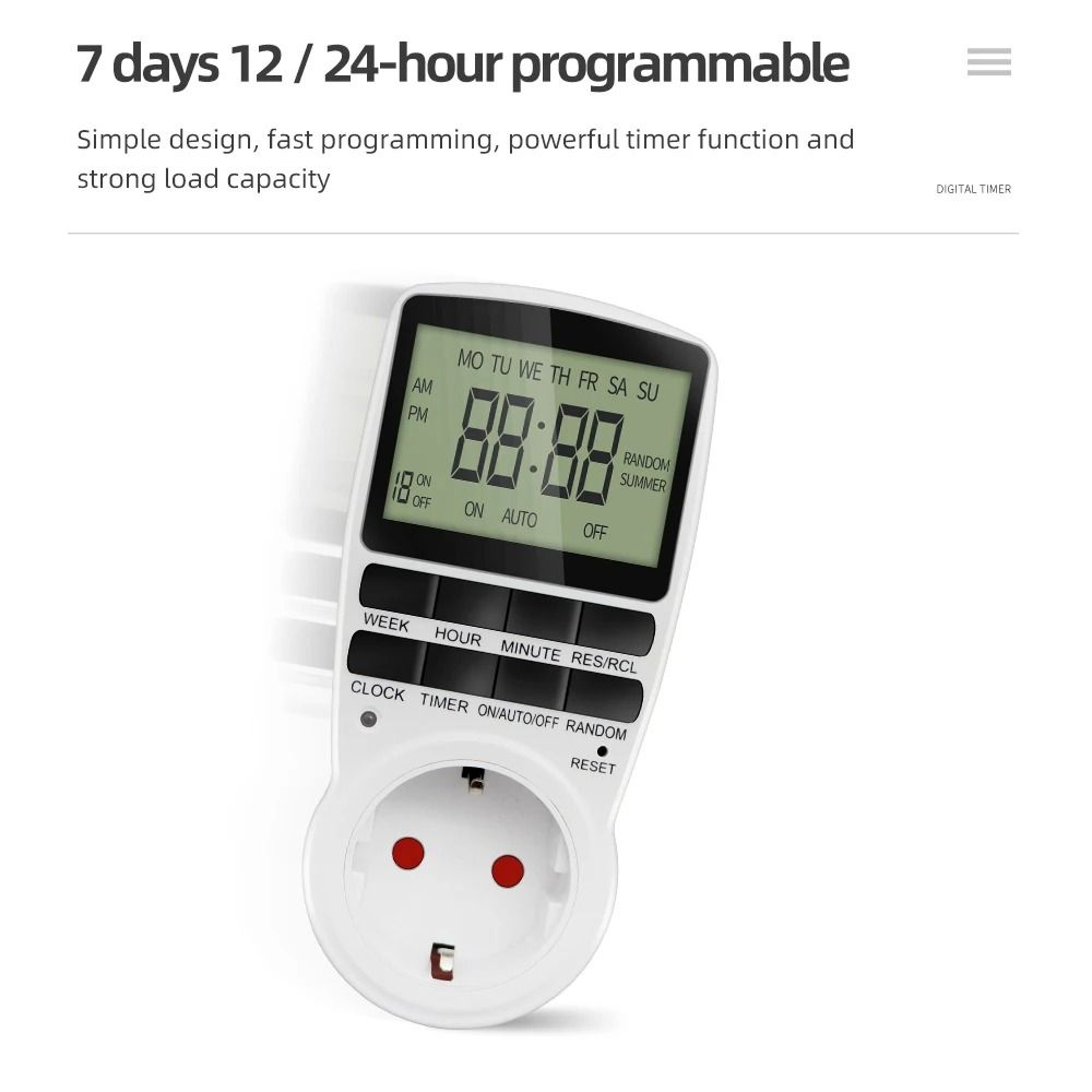 TimeWise Programmable Timer Socket And Digital Timer Switch 8