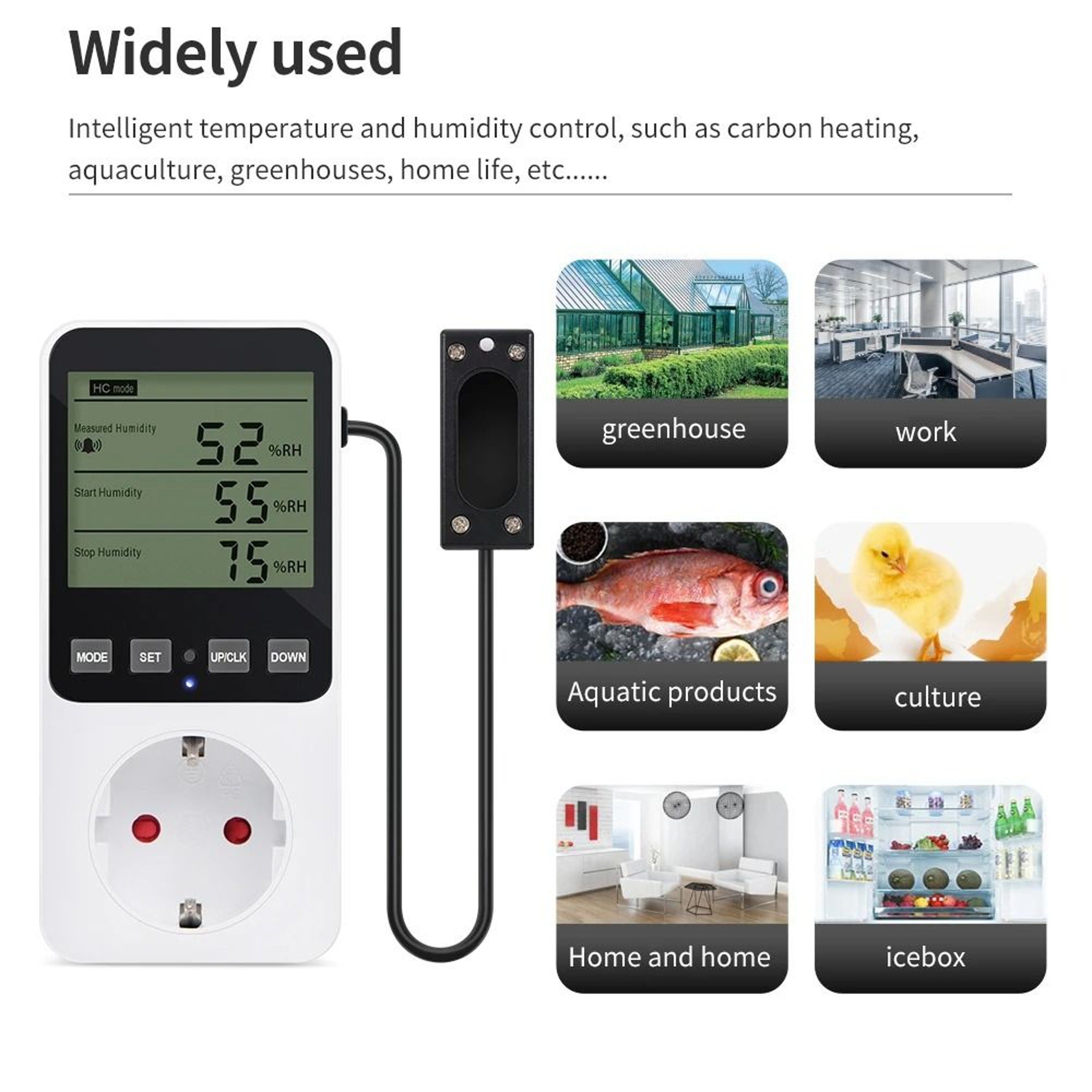 ClimateGuard Temperature Humidity Controller With Digital Thermostat Socket And Timer 7