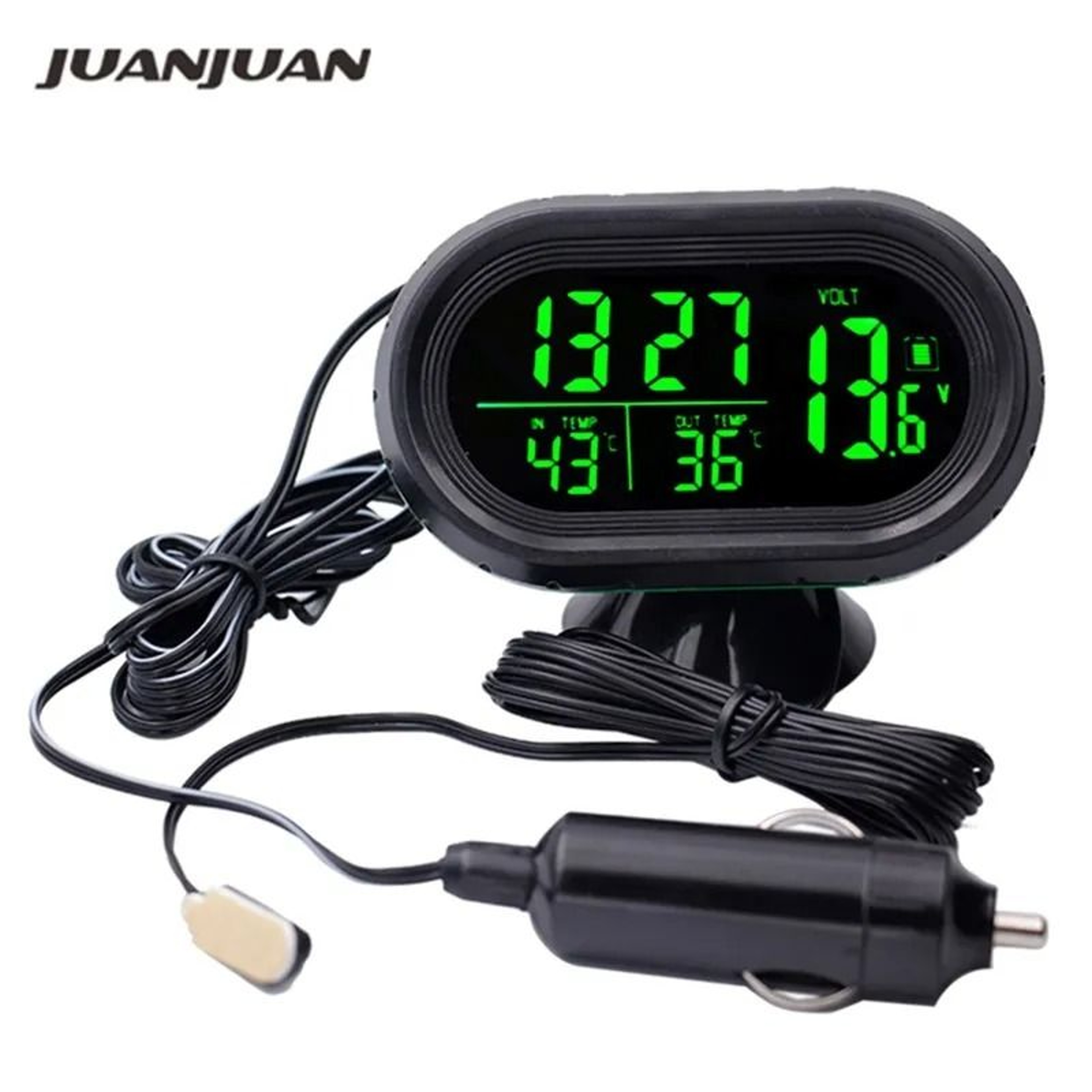 DriveView Digital Car Thermometer Clock And Car Voltage Monitor 12V24V 8