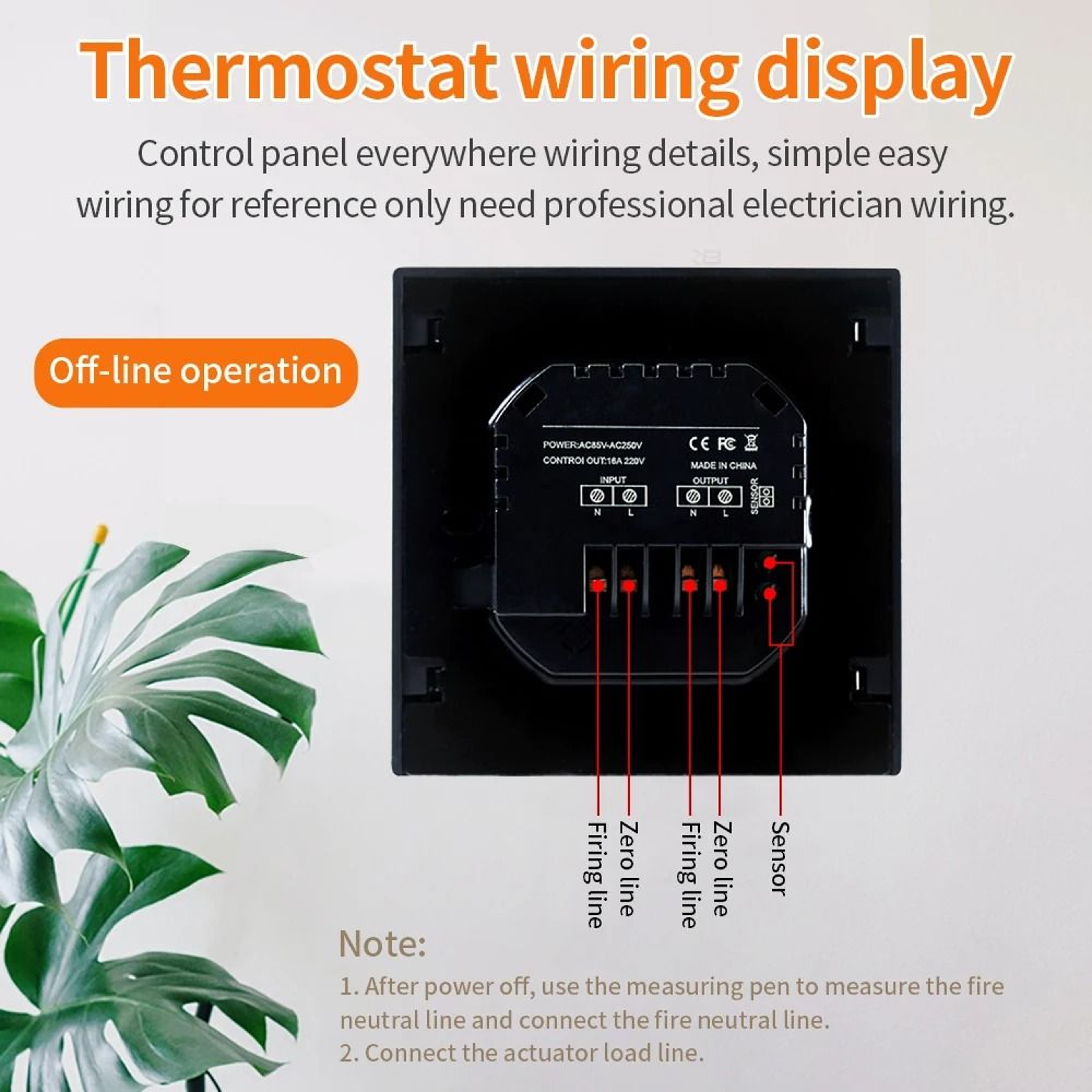 WarmControl Smart Floor Heating Thermostat 16A Touch Controller 6