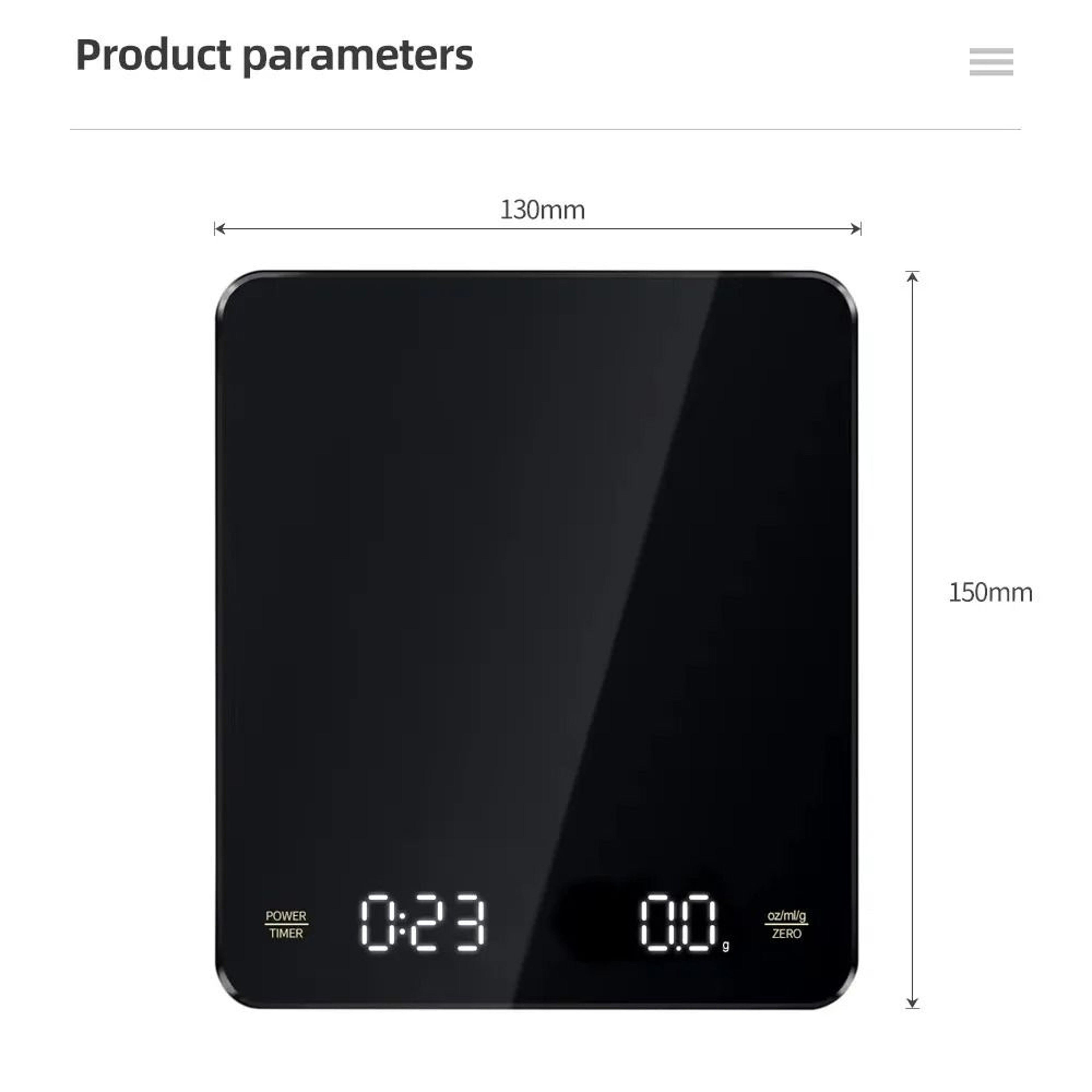 BrewBalance 3kg Digital Coffee Scale With Timer And USB Charging 1