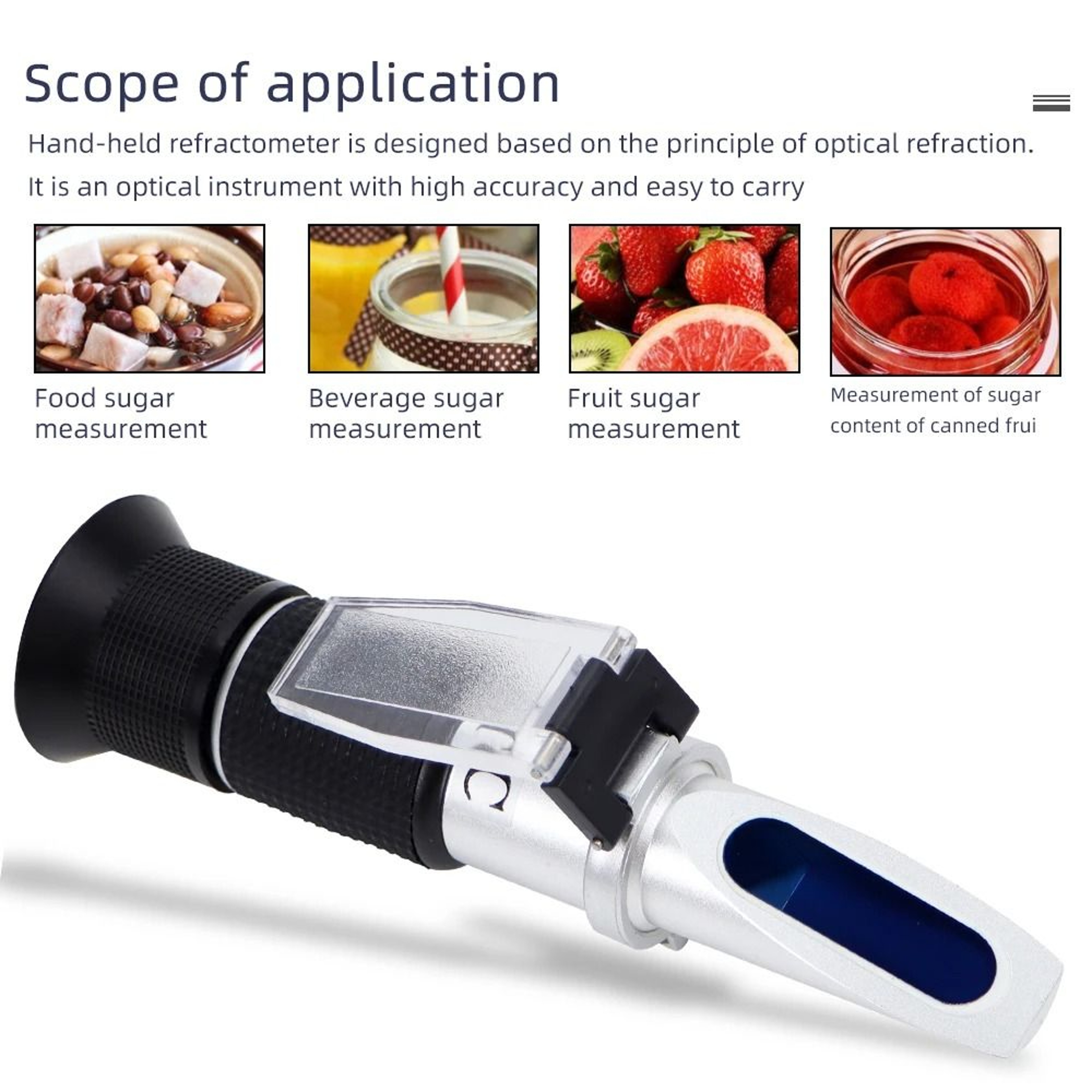 Portable Brix Refractometer And Sugar Concentration Meter For Juice Wine And Honey 8