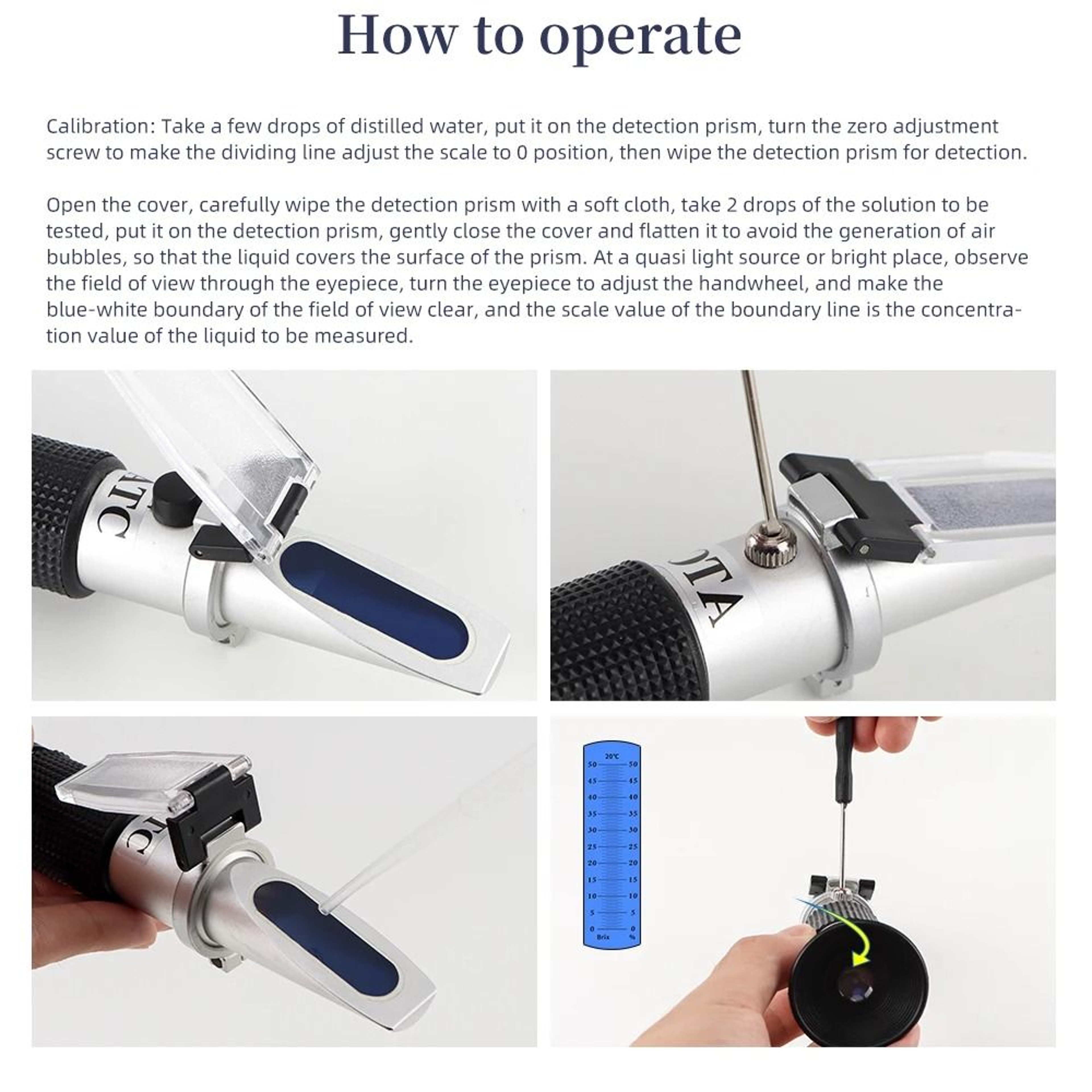 Portable Brix Refractometer And Sugar Concentration Meter For Juice Wine And Honey 9