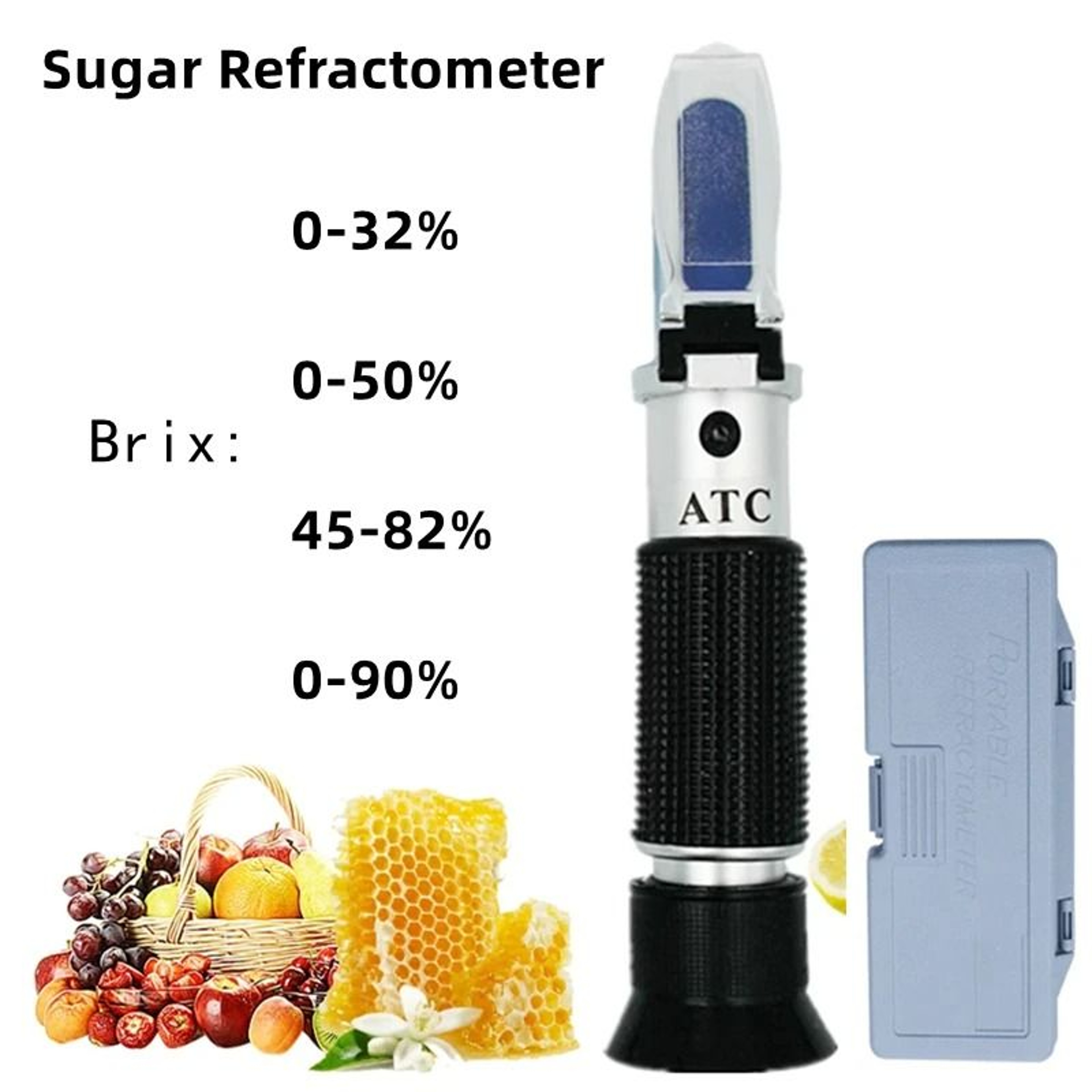 Portable Brix Refractometer And Sugar Concentration Meter For Juice Wine And Honey 0