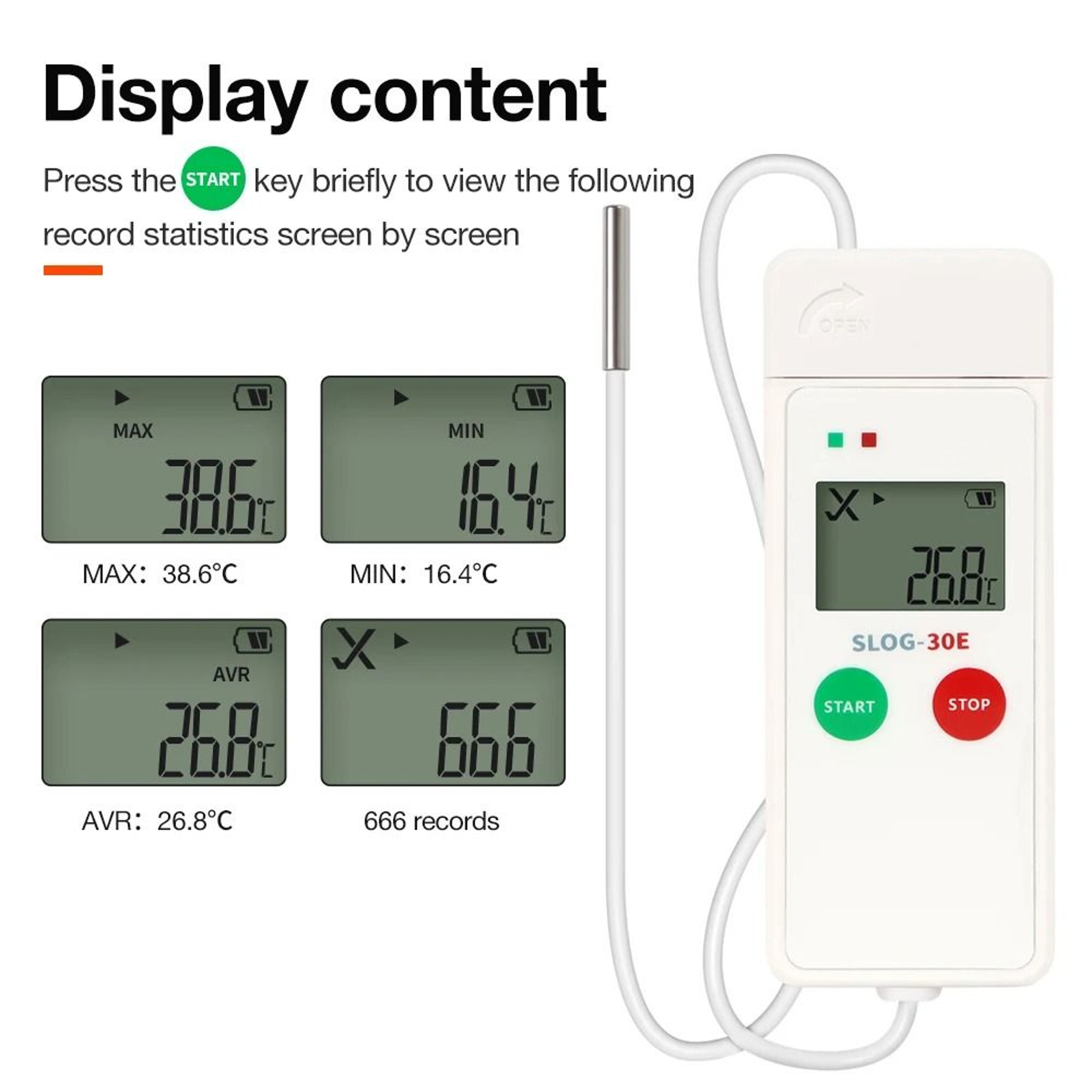 SLOG30 Reusable USB Temperature Data Logger With 65000Point Memory 6