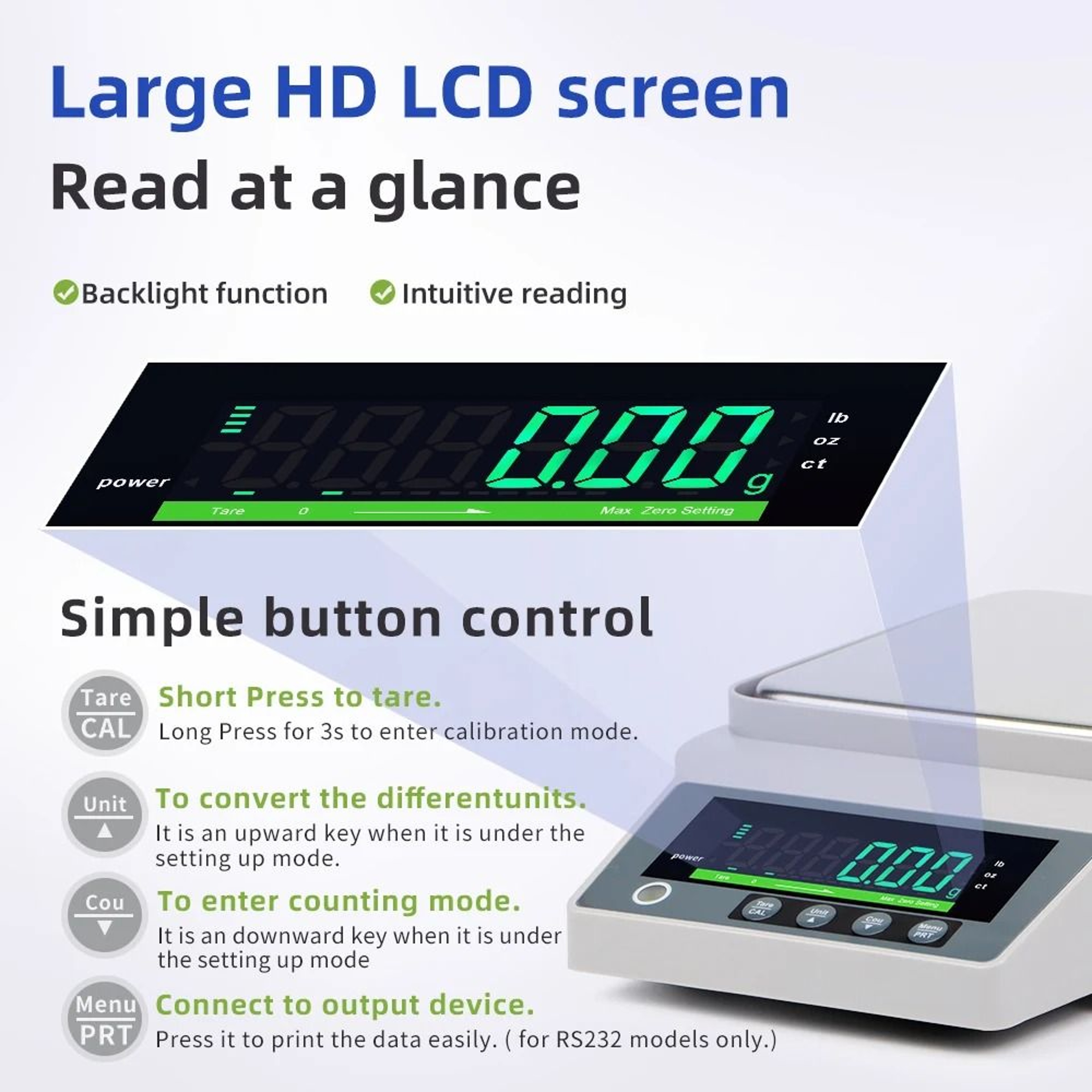 PrecisionPro LCD Digital Kitchen Scale And Precision Gram Scale 8