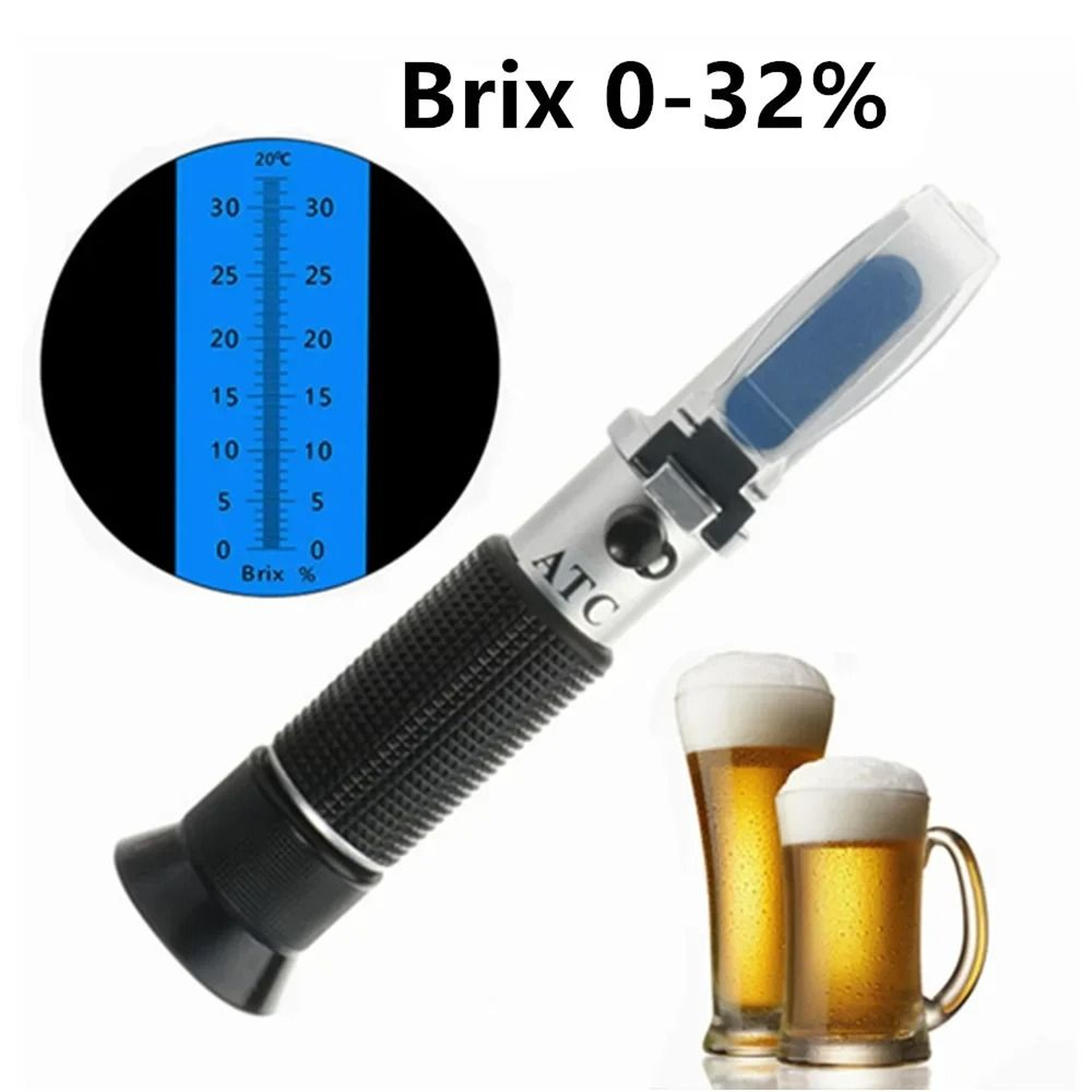 BrewCheck 032 Beer Wort Refractometer And Brix Sugar Meter With ATC 0