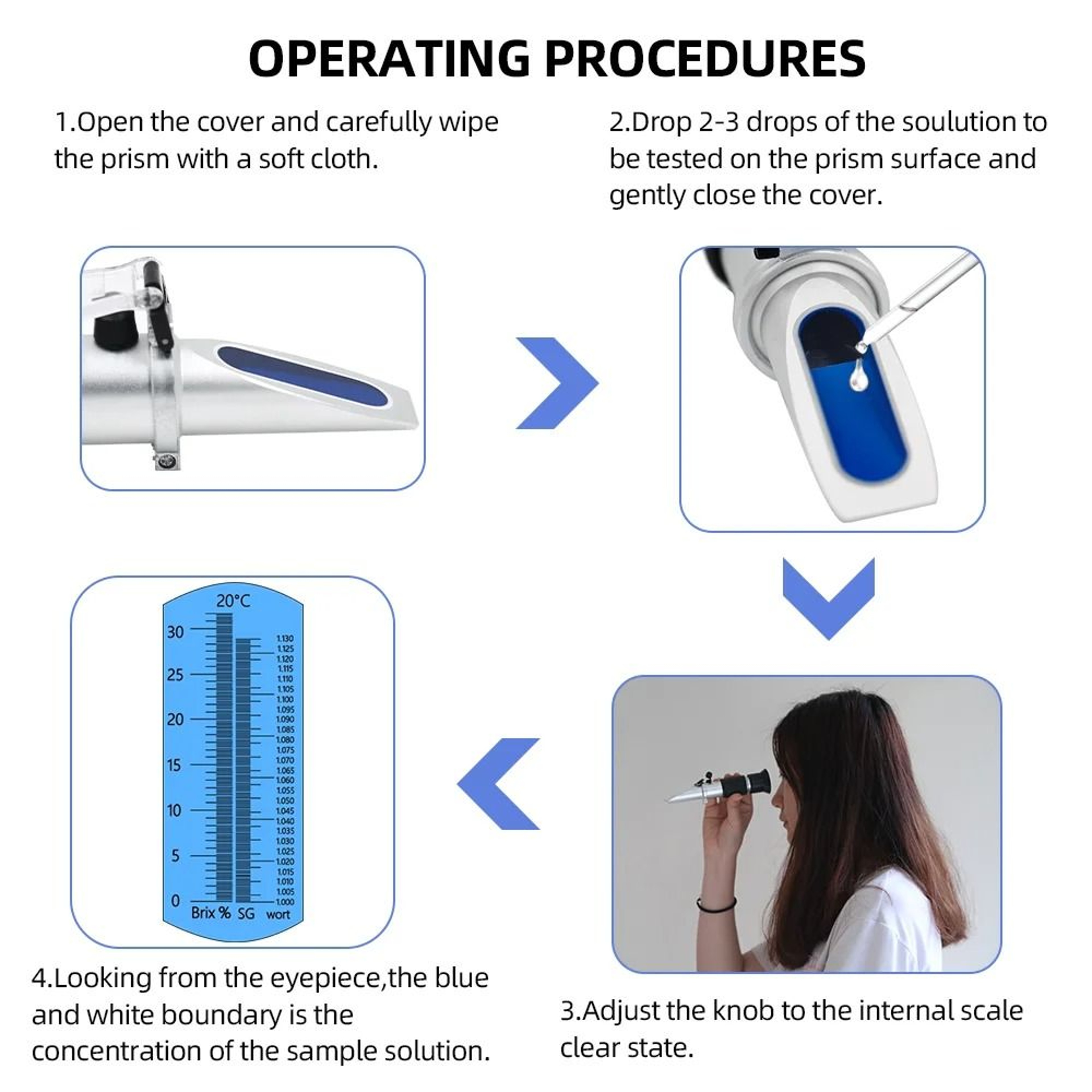 BrewCheck 032 Beer Wort Refractometer And Brix Sugar Meter With ATC 6
