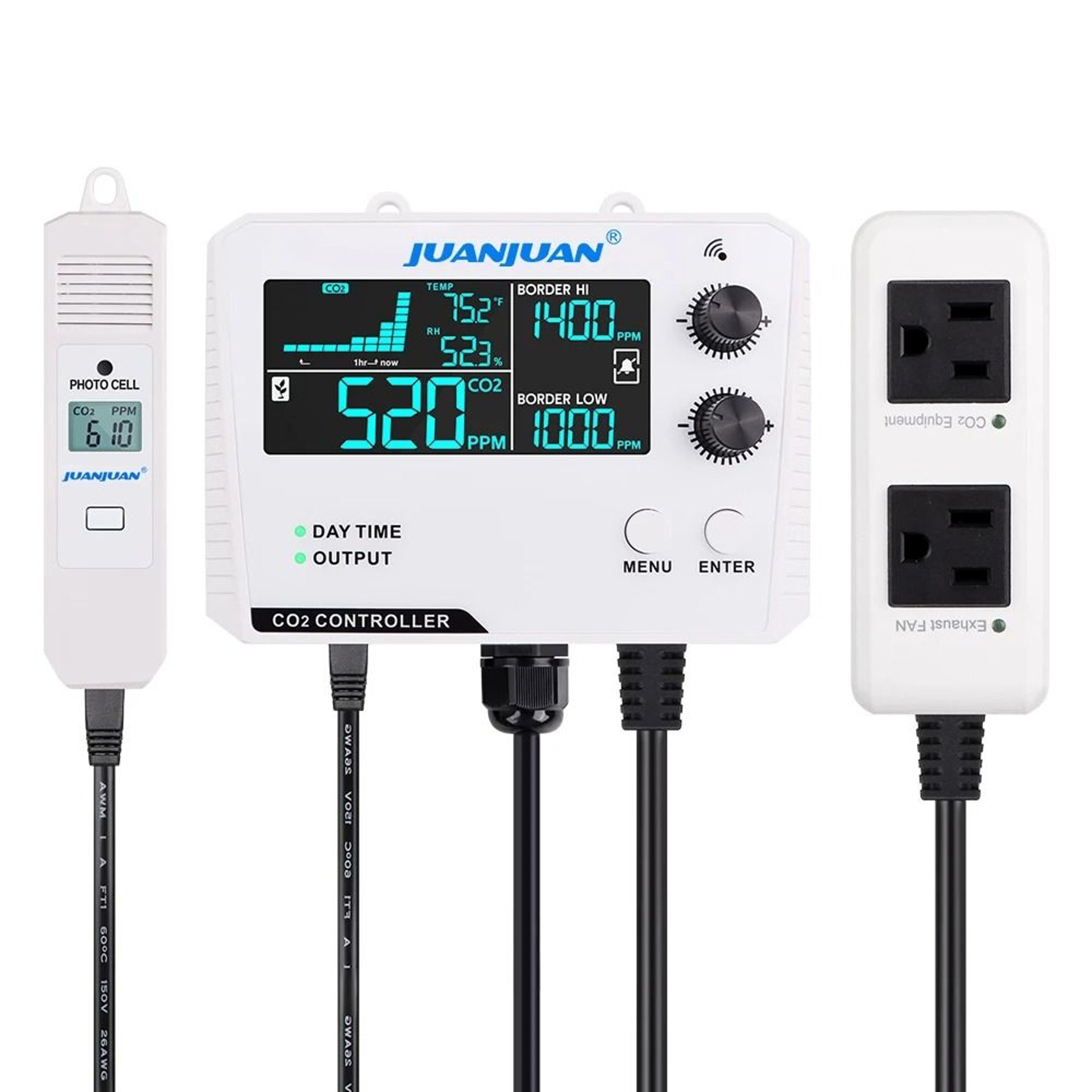 GrowSense CO2 Controller With NDIR CO2 Sensor And Day Night Control 5