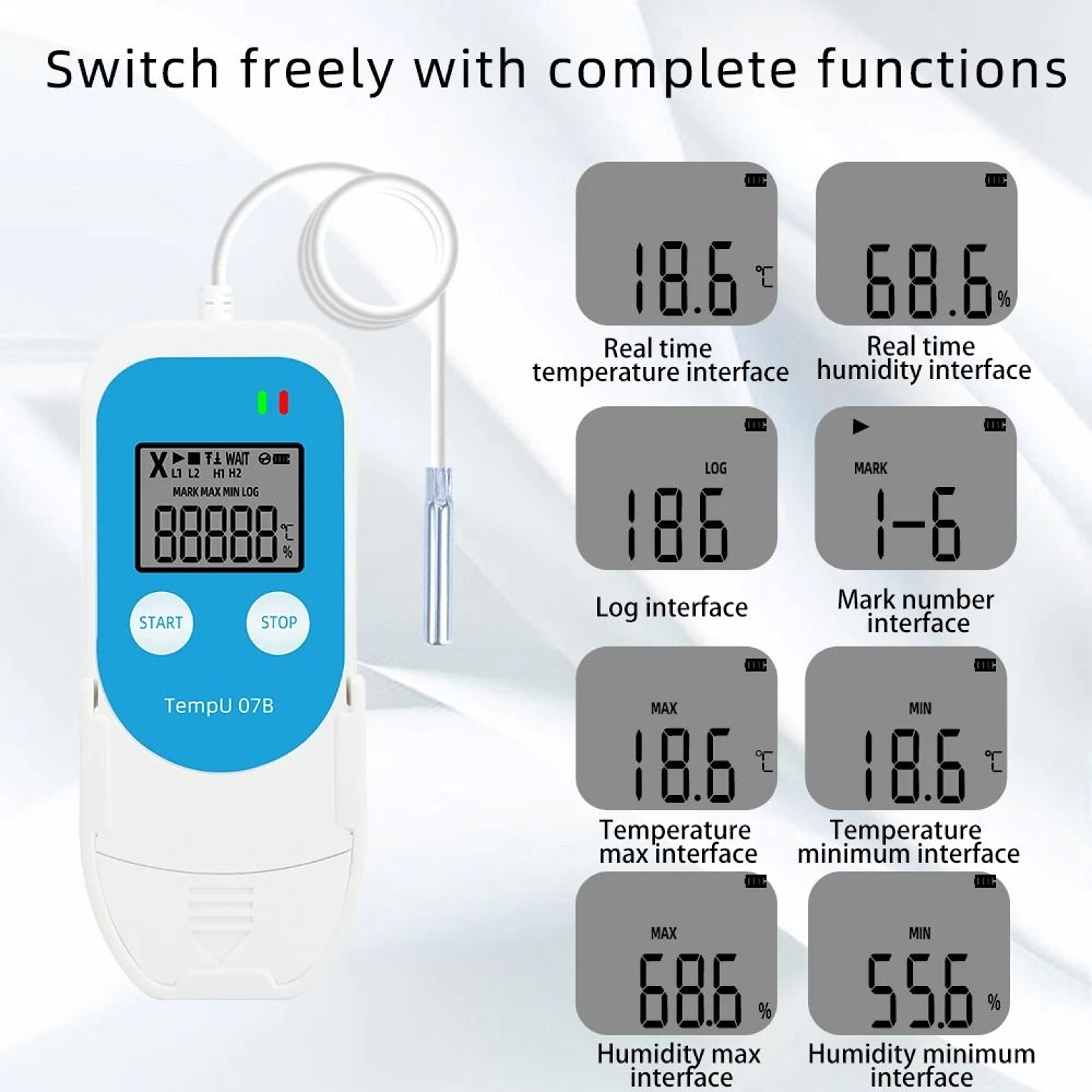 TempU07B USB Temperature Humidity Data Logger For Cold Storage 3