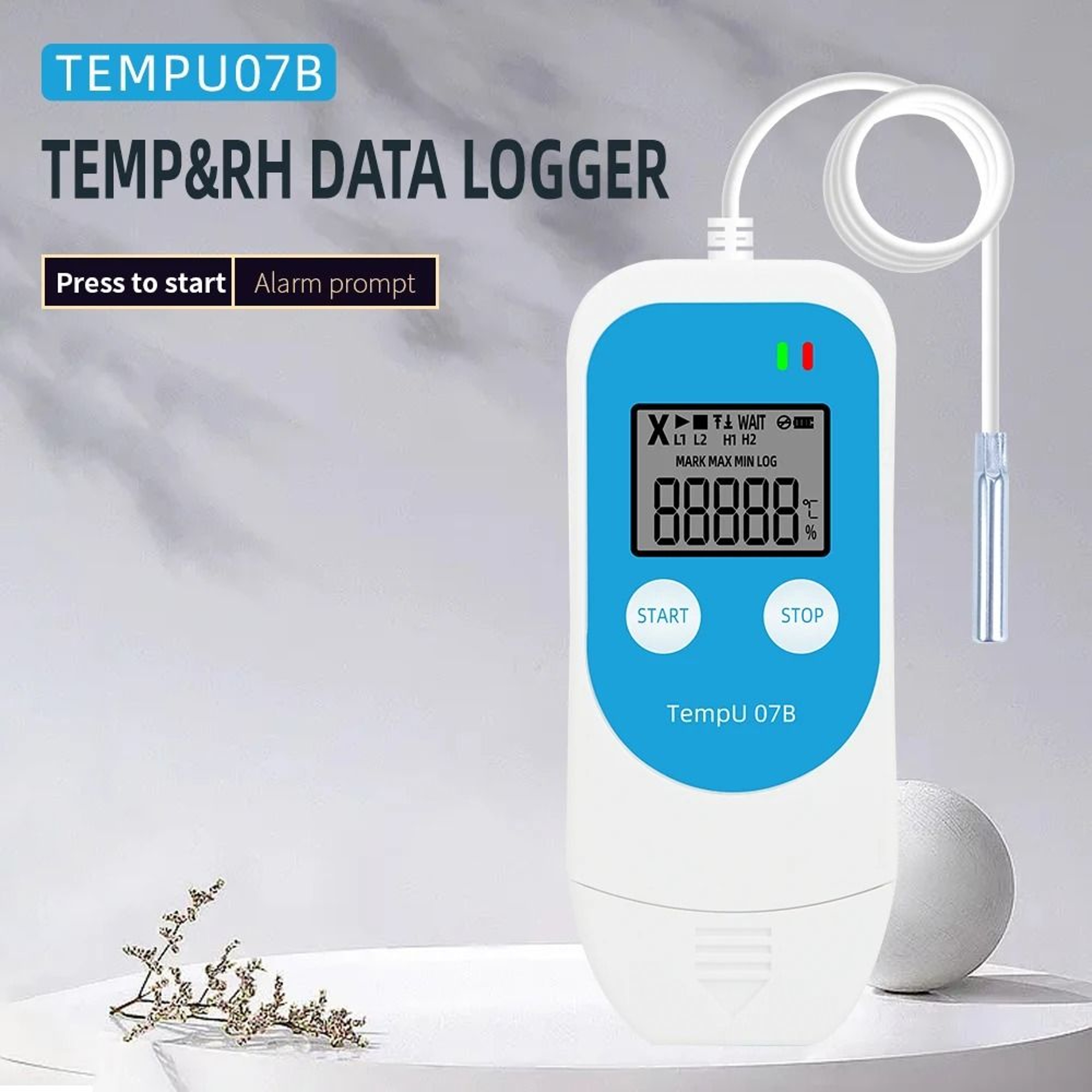 TempU07B USB Temperature Humidity Data Logger For Cold Storage 0